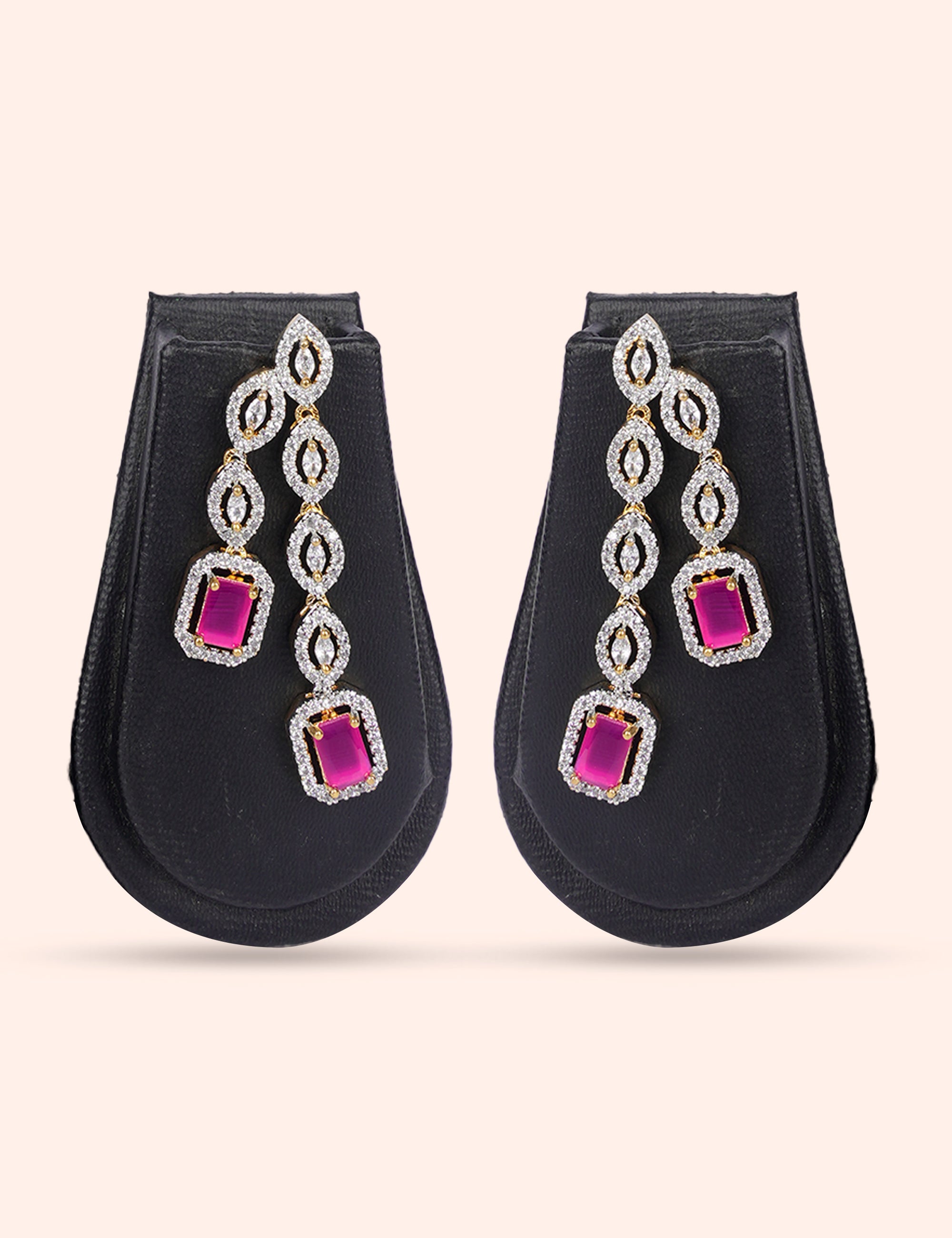 Ruby Royale & Zirconia Diamond Statement Set by N Dazzles Designs