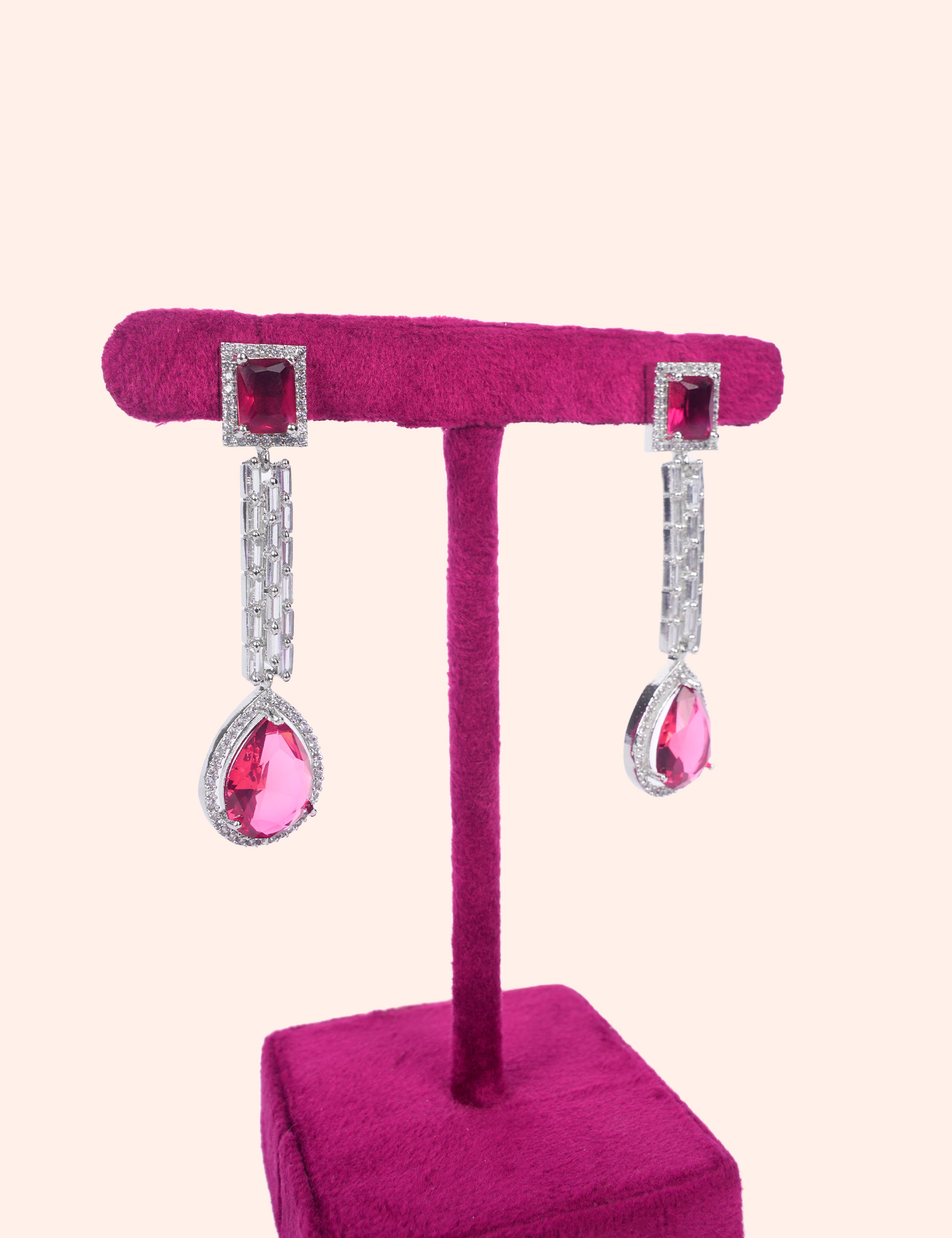 Pink Glow Chain Earrings