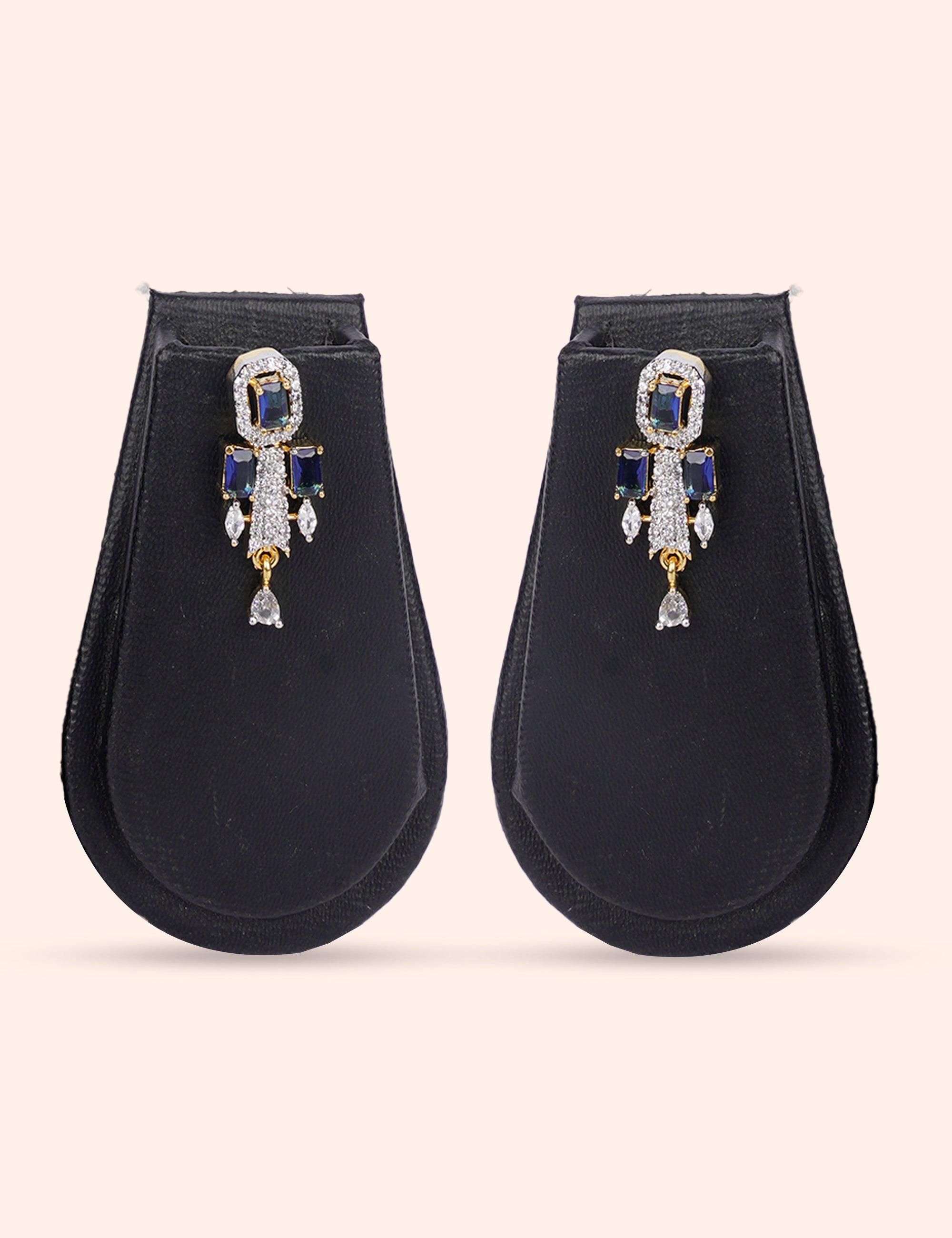 Elegant Blue Drop & Zirconia Diamond Statement Set by N Dazzles Designs