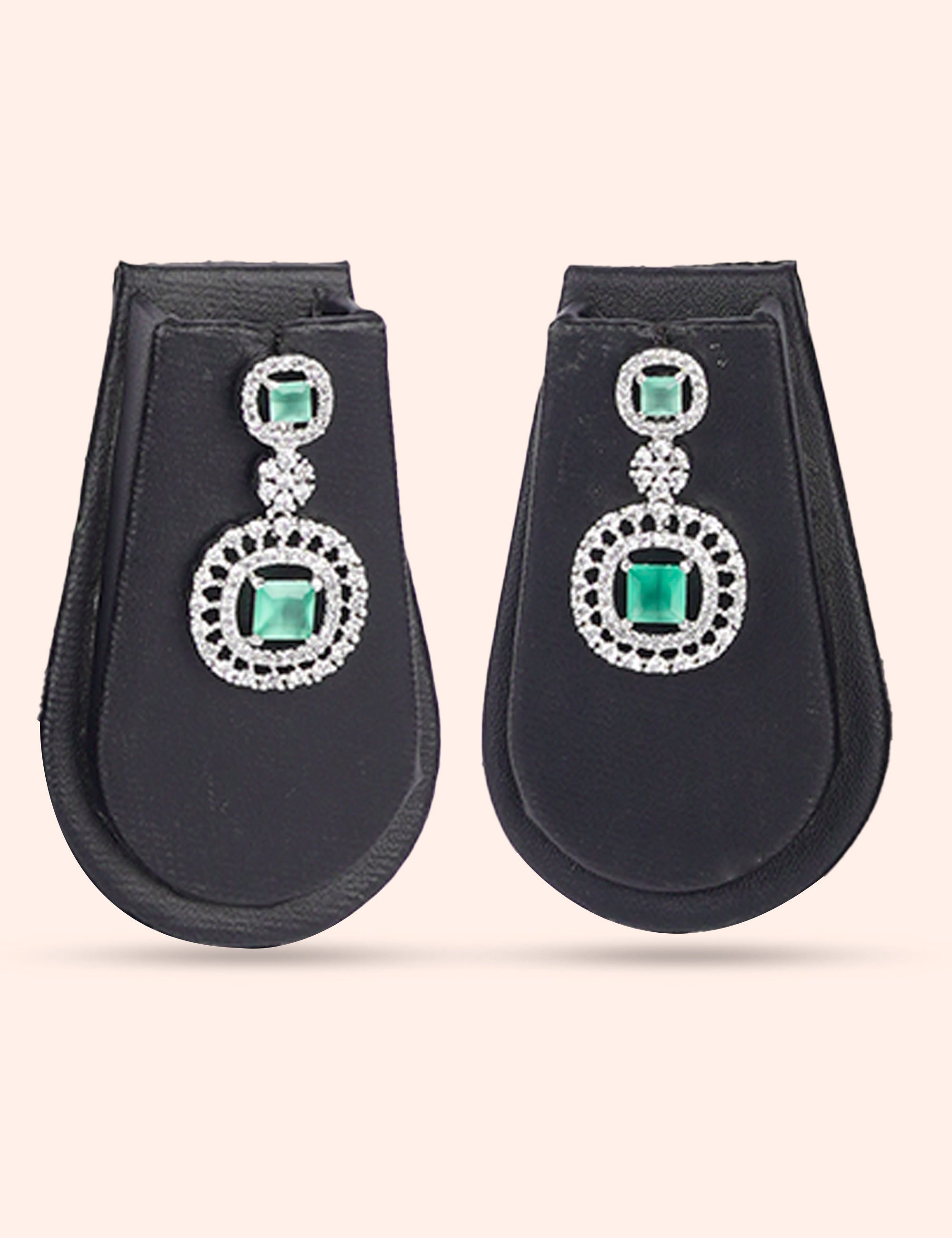 Elite Emerald Set & Zirconia Diamond Statement Set by N Dazzles Designs