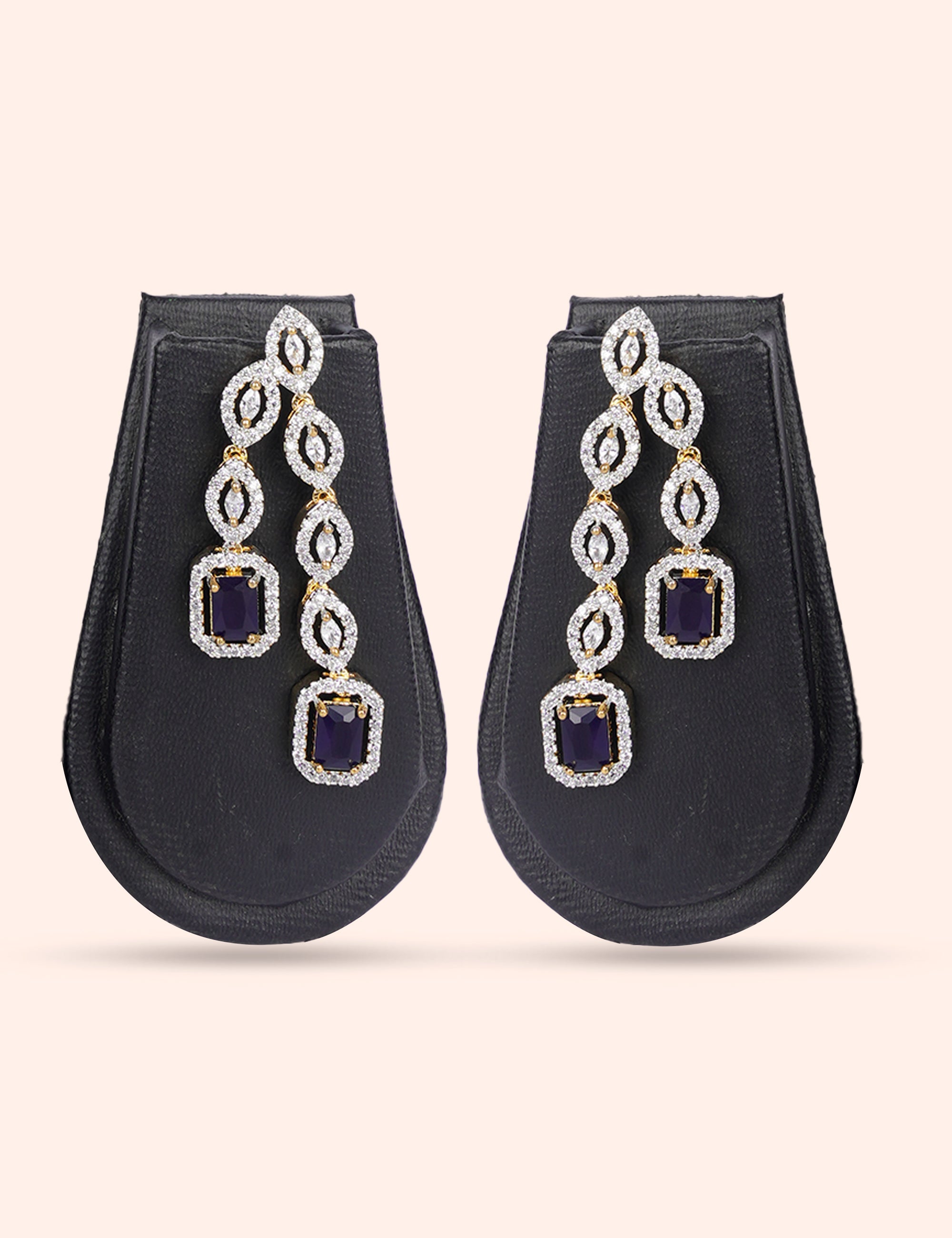 Purple Majesty & Zirconia Diamond Statement Set by N Dazzles Designs