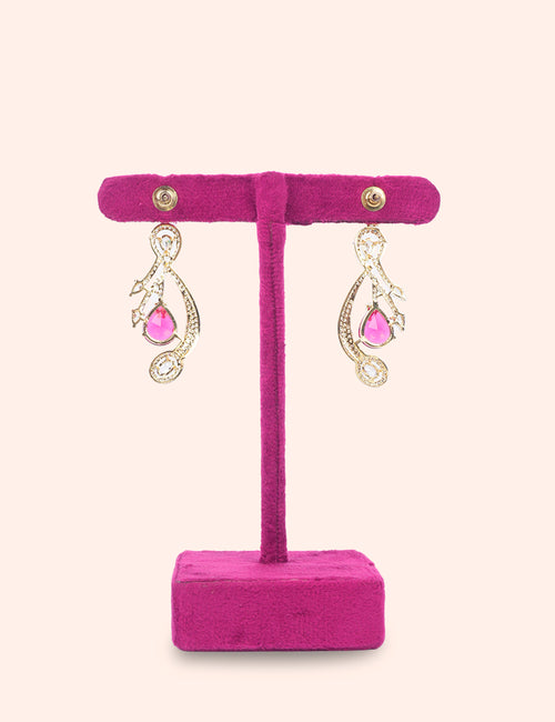 Crystal Pink Drop Earrings