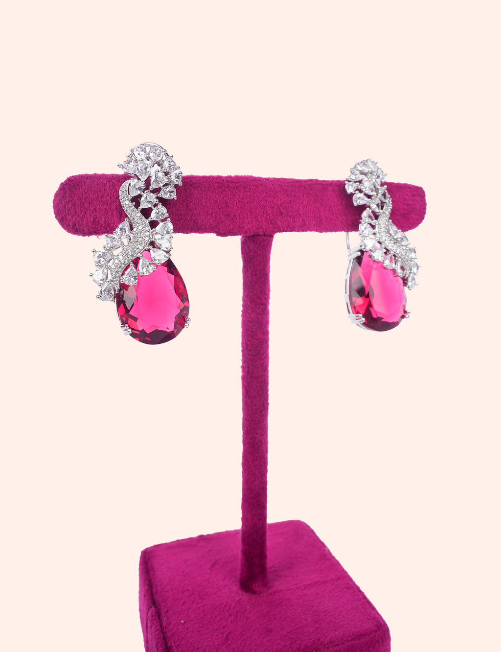 Elegant Pink Drop Earrings