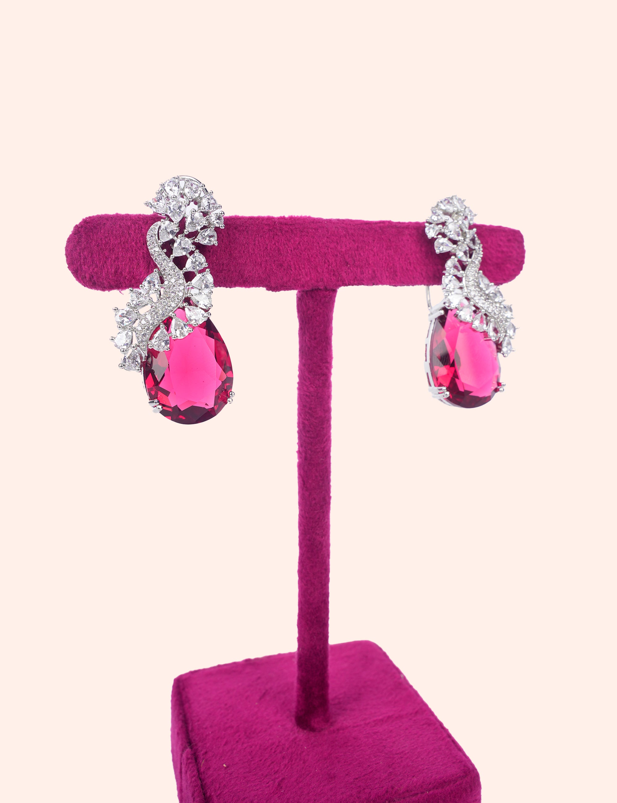 Elegant Pink Drop Earrings