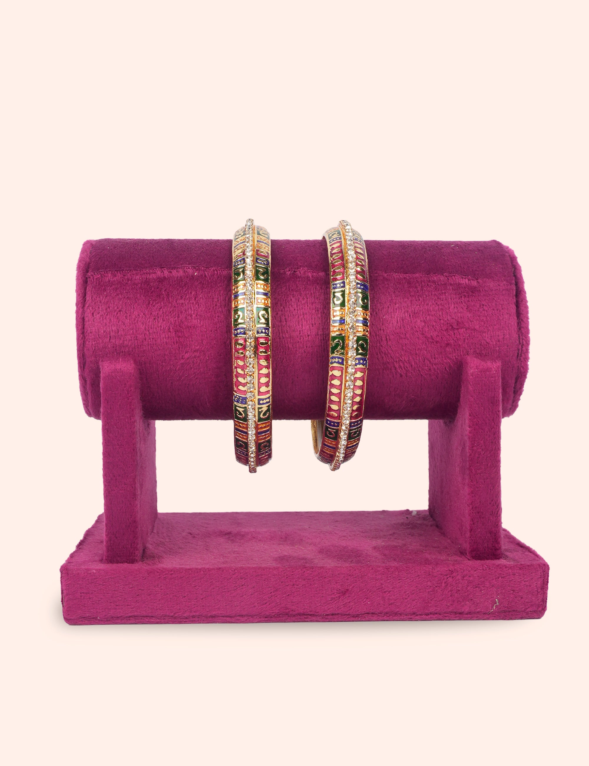 Stone Line Multicolor Meenakari Bangles