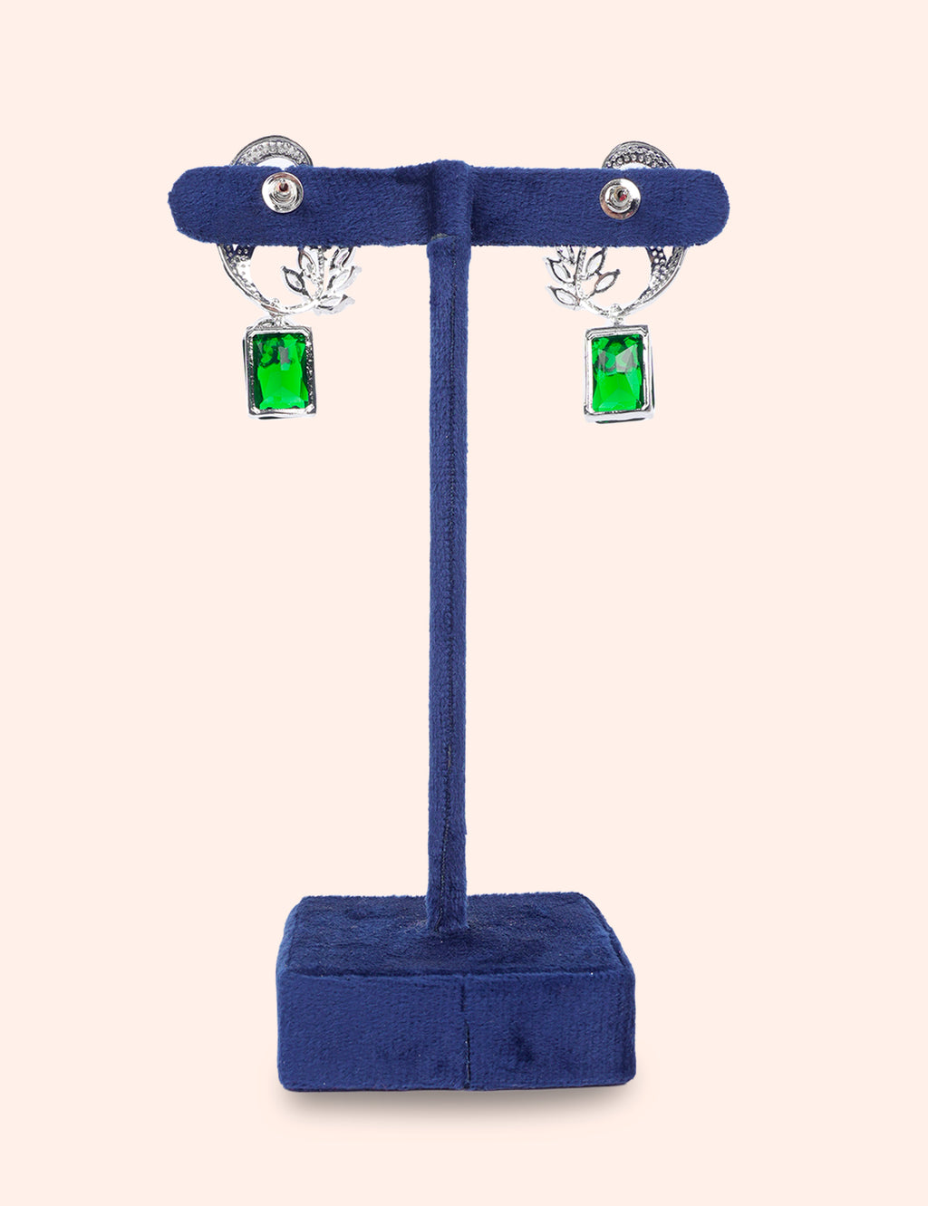 Green Shine Statement Earrings