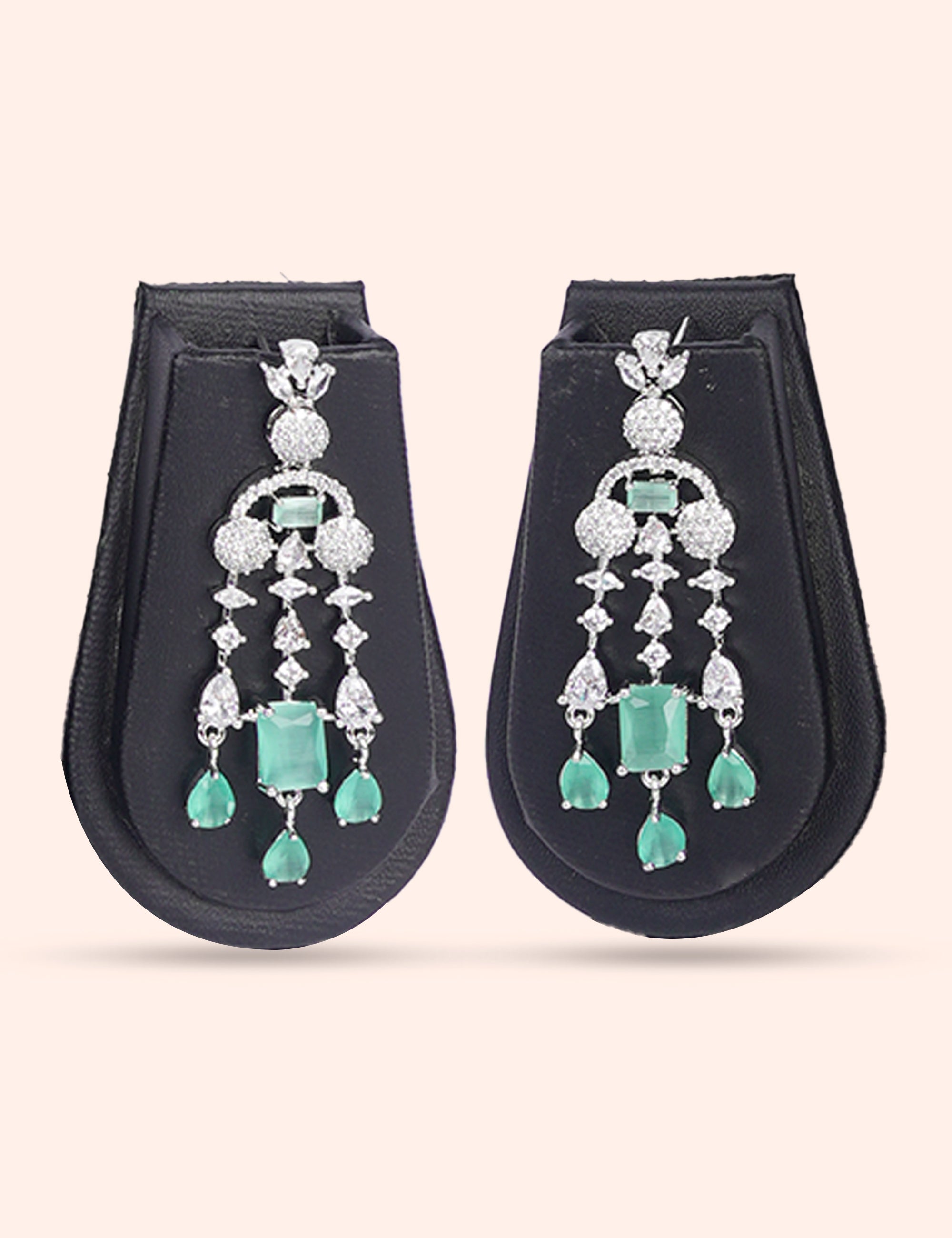 Regal Green & Zirconia Diamond Statement Set by N Dazzles Designs