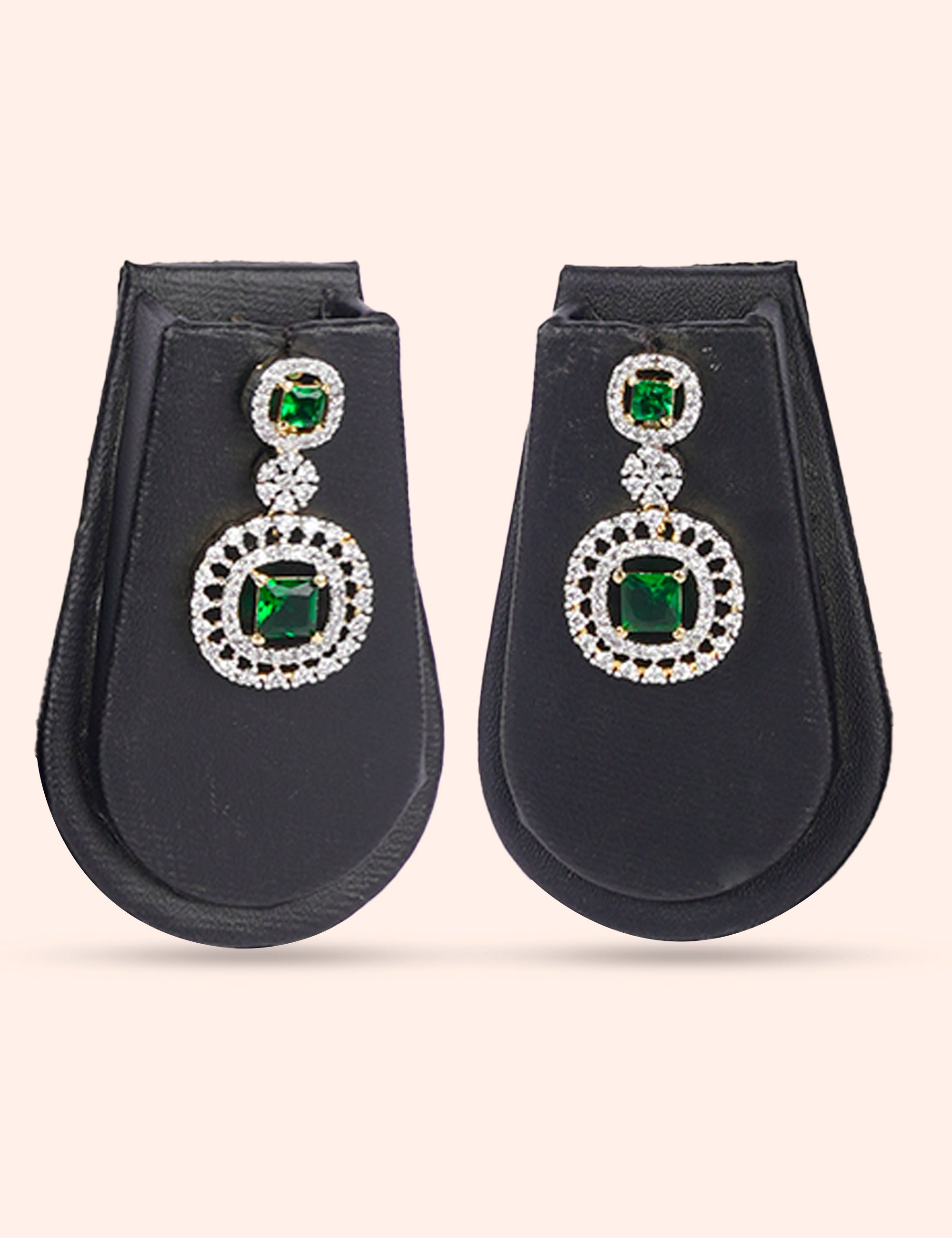 The Veridian Round & Zirconia Diamond Statement Set by N Dazzles Designs