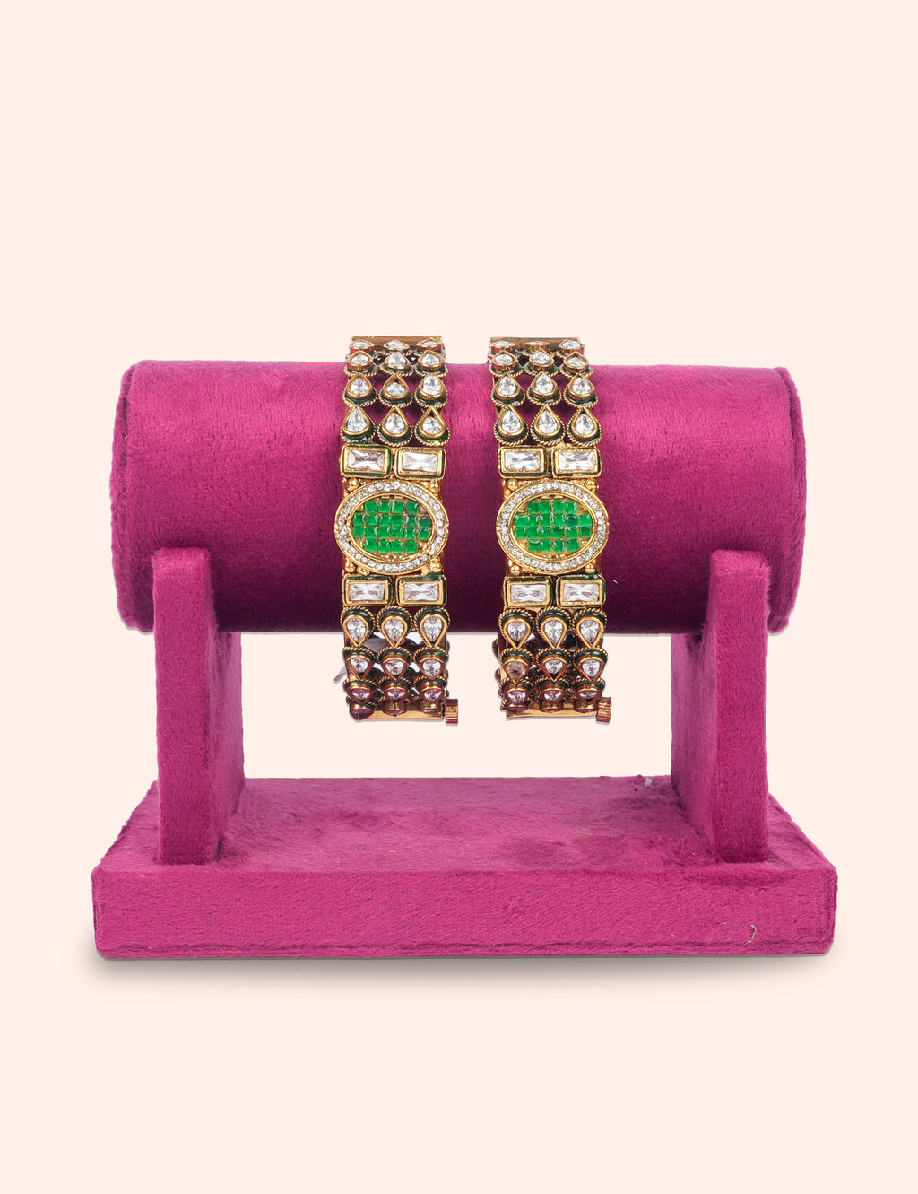 Green Center Stone Bangles