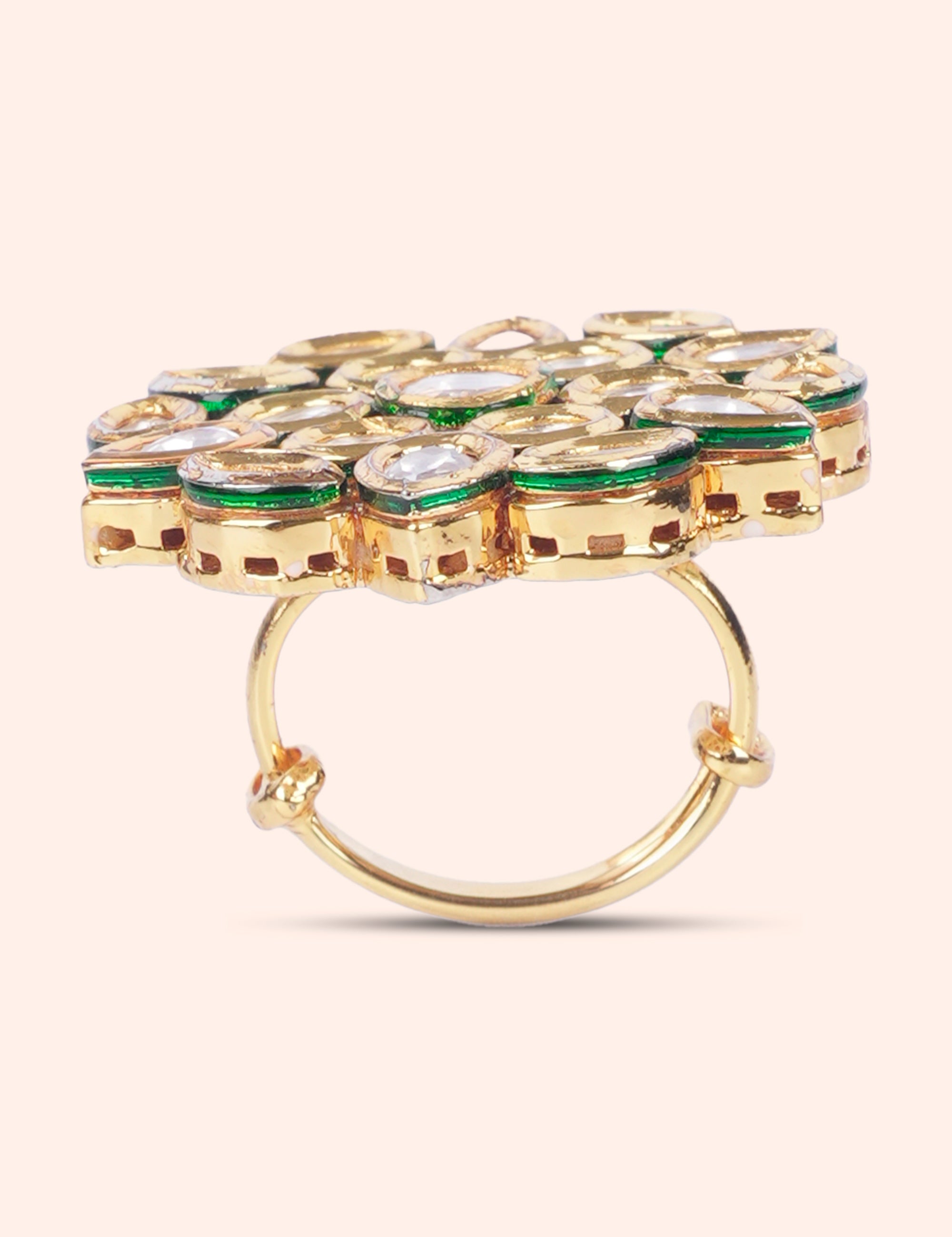 Classic Kundan Cluster Ring