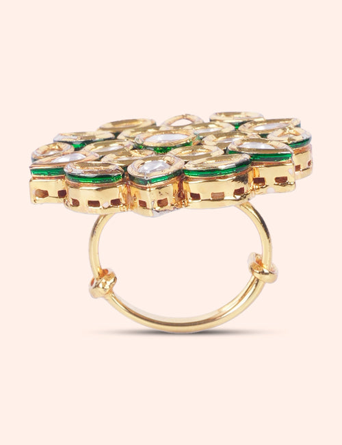 Classic Kundan Cluster Ring