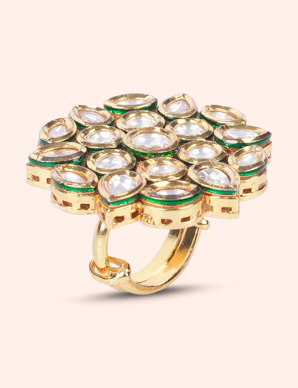 Classic Kundan Cluster Ring