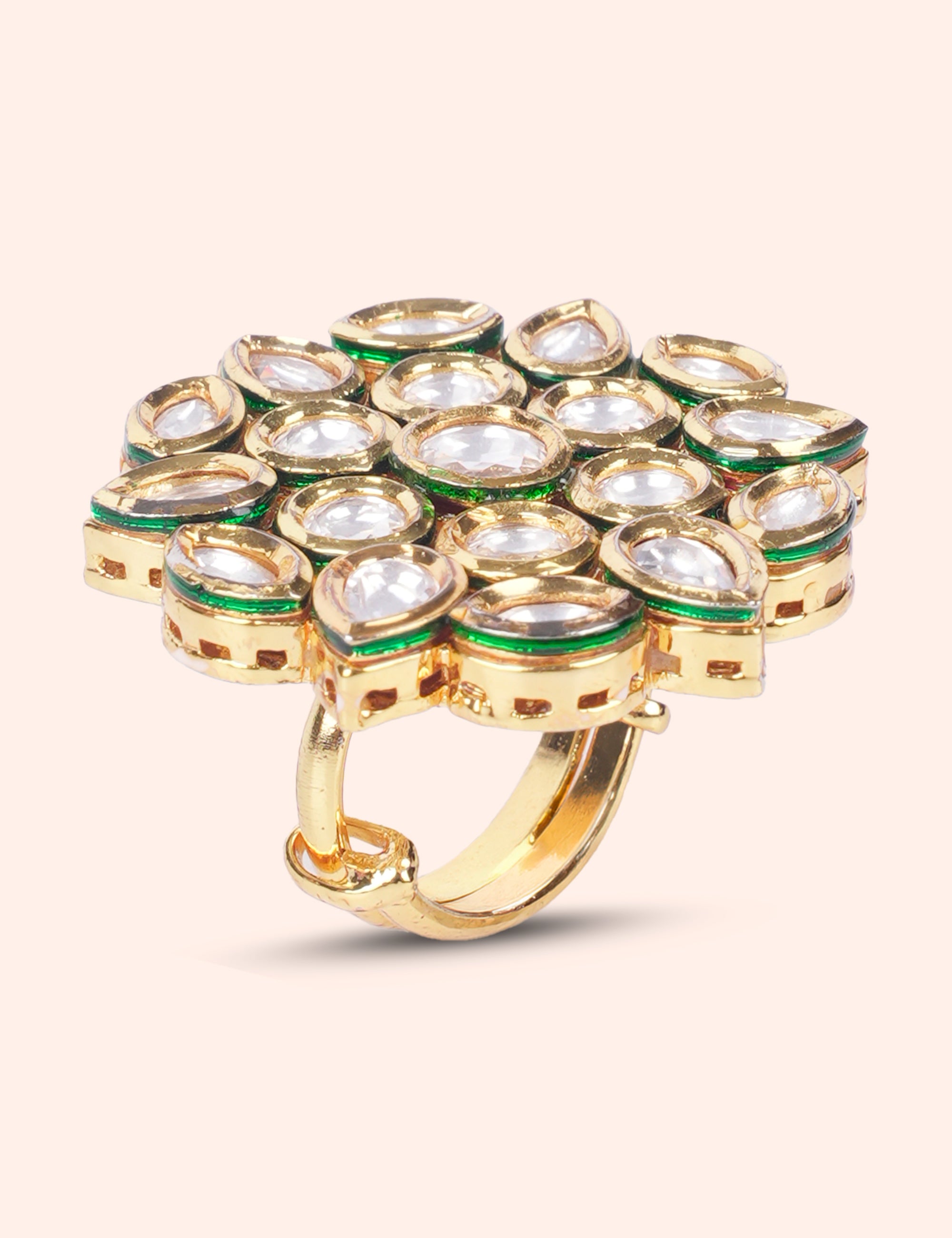 Classic Kundan Cluster Ring