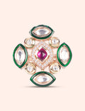 Ruby Flower Kundan Ring