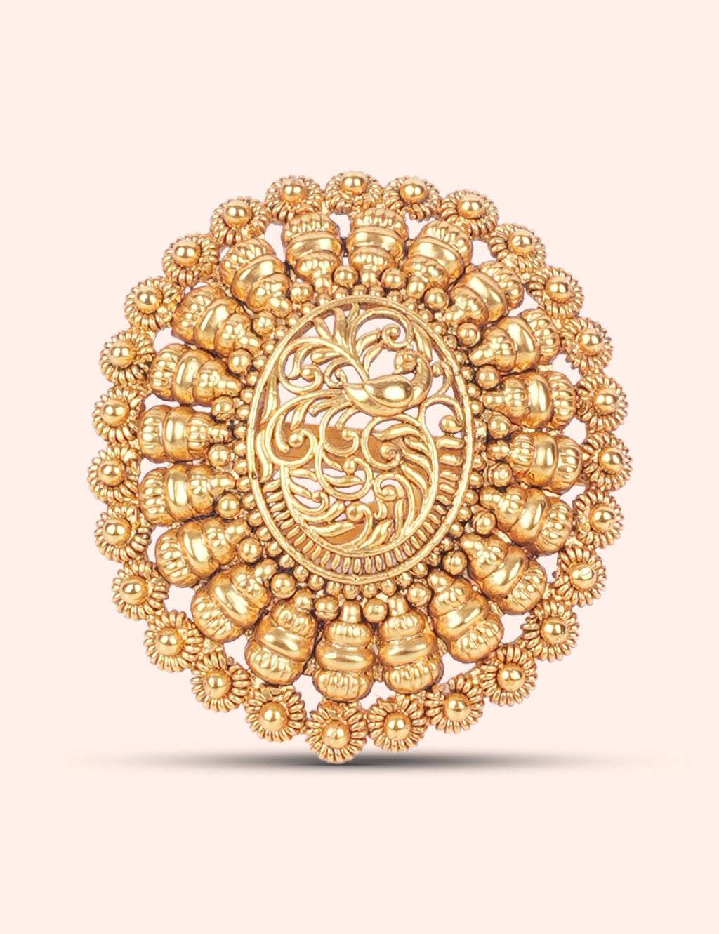Rajwadi Gold Statement Ring