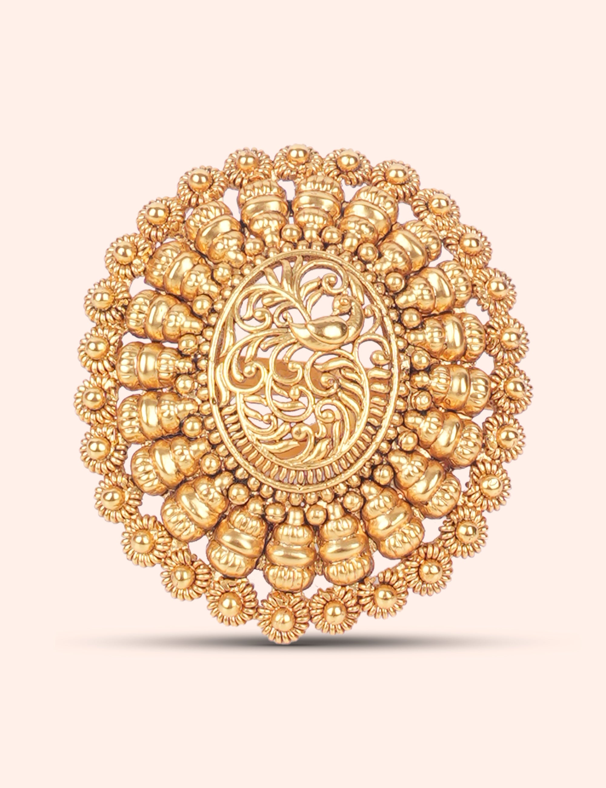 Rajwadi Gold Statement Ring