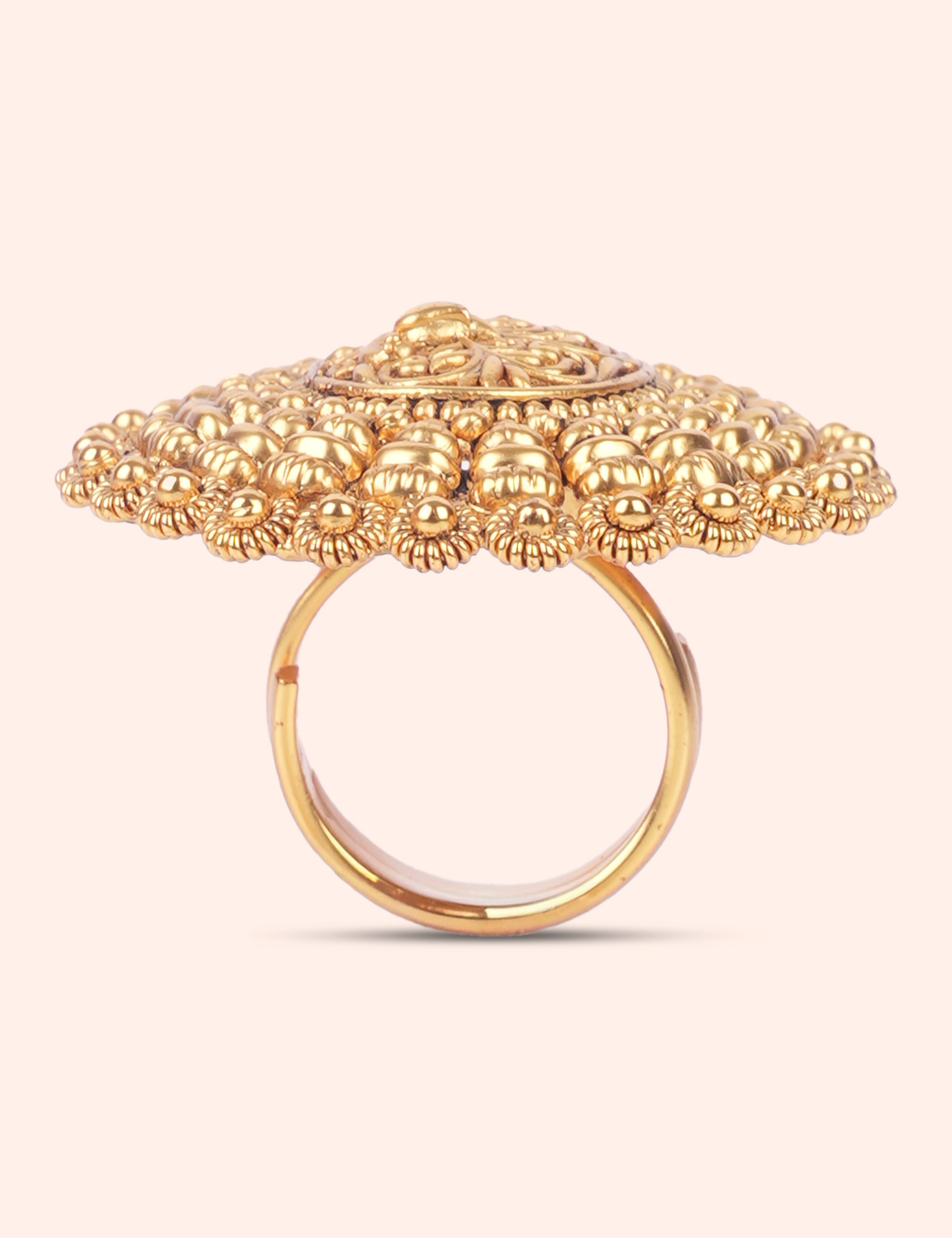 Rajwadi Gold Statement Ring