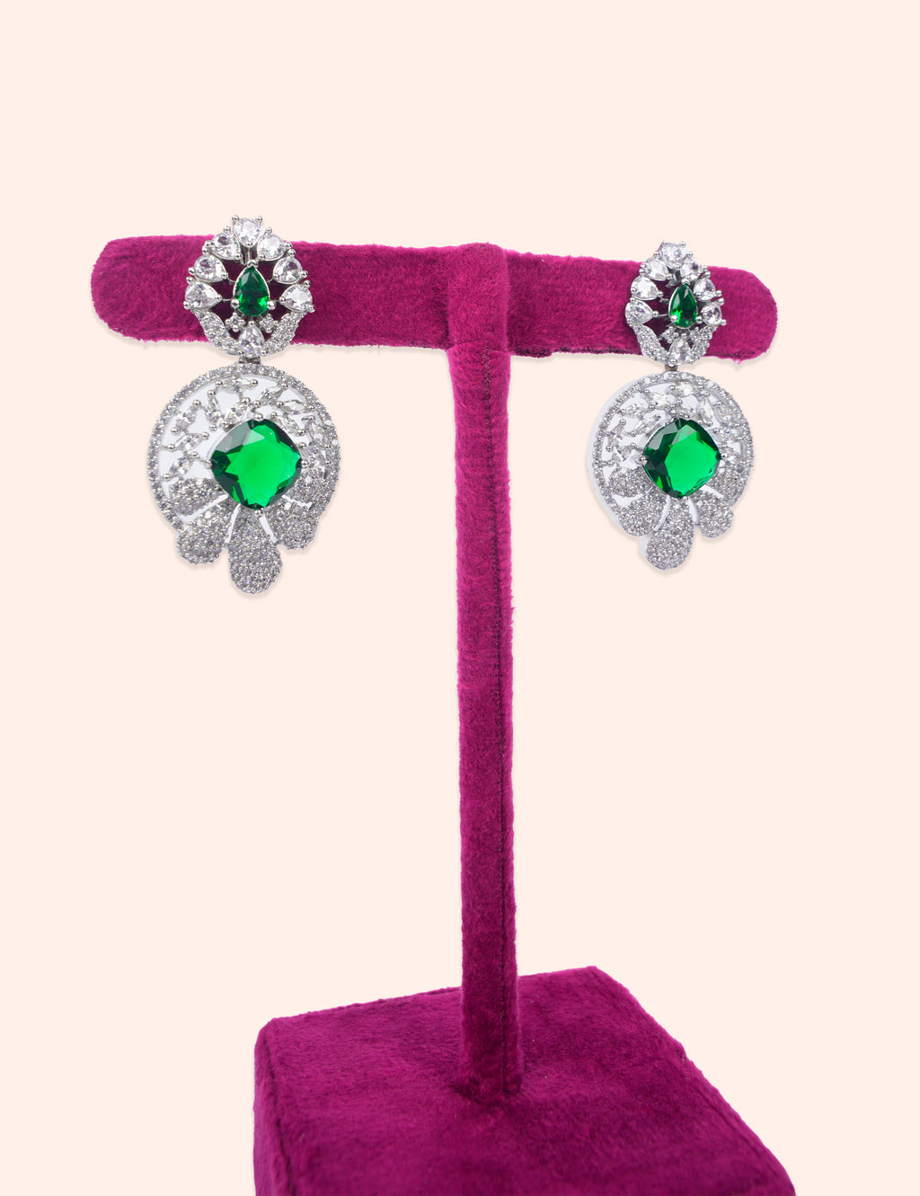 Green Crystal Circle Drops