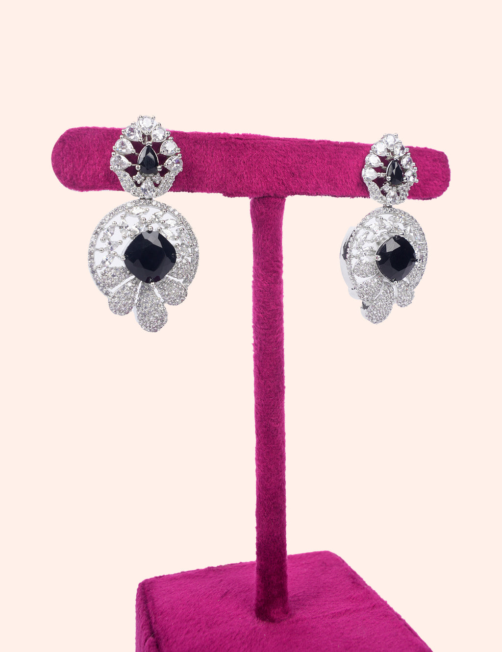 Black Sparkle Dangle Earrings