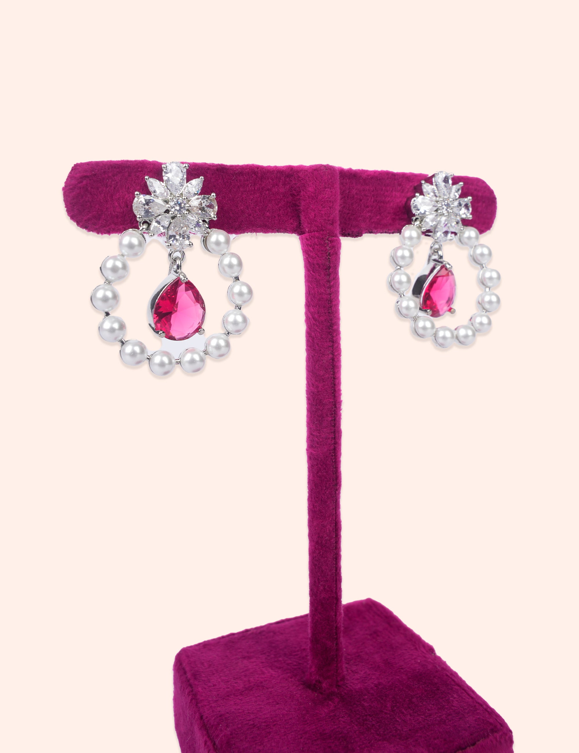 Pearl Circle Ruby Drops