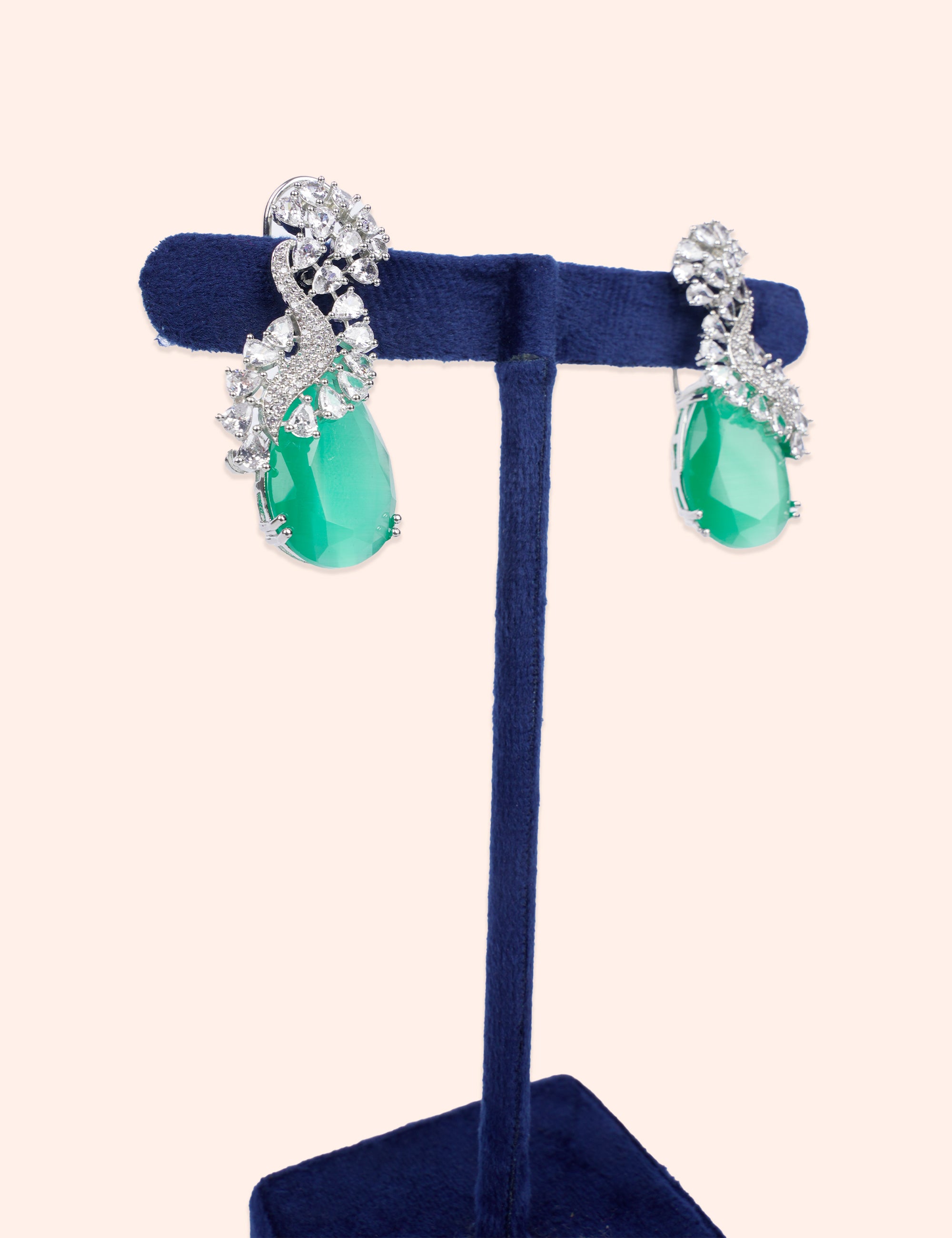 Emerald Drop Spark Earrings