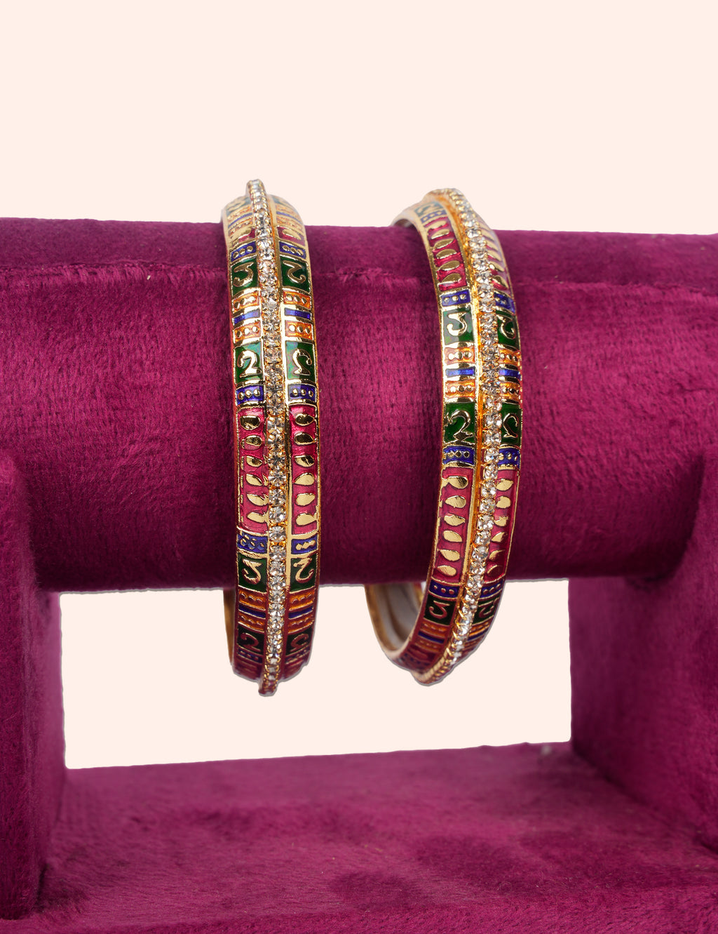 Stone Line Multicolor Meenakari Bangles