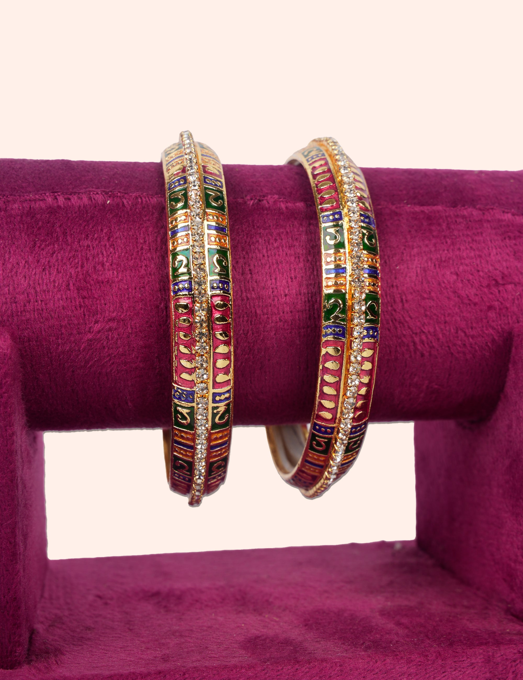 Stone Line Multicolor Meenakari Bangles
