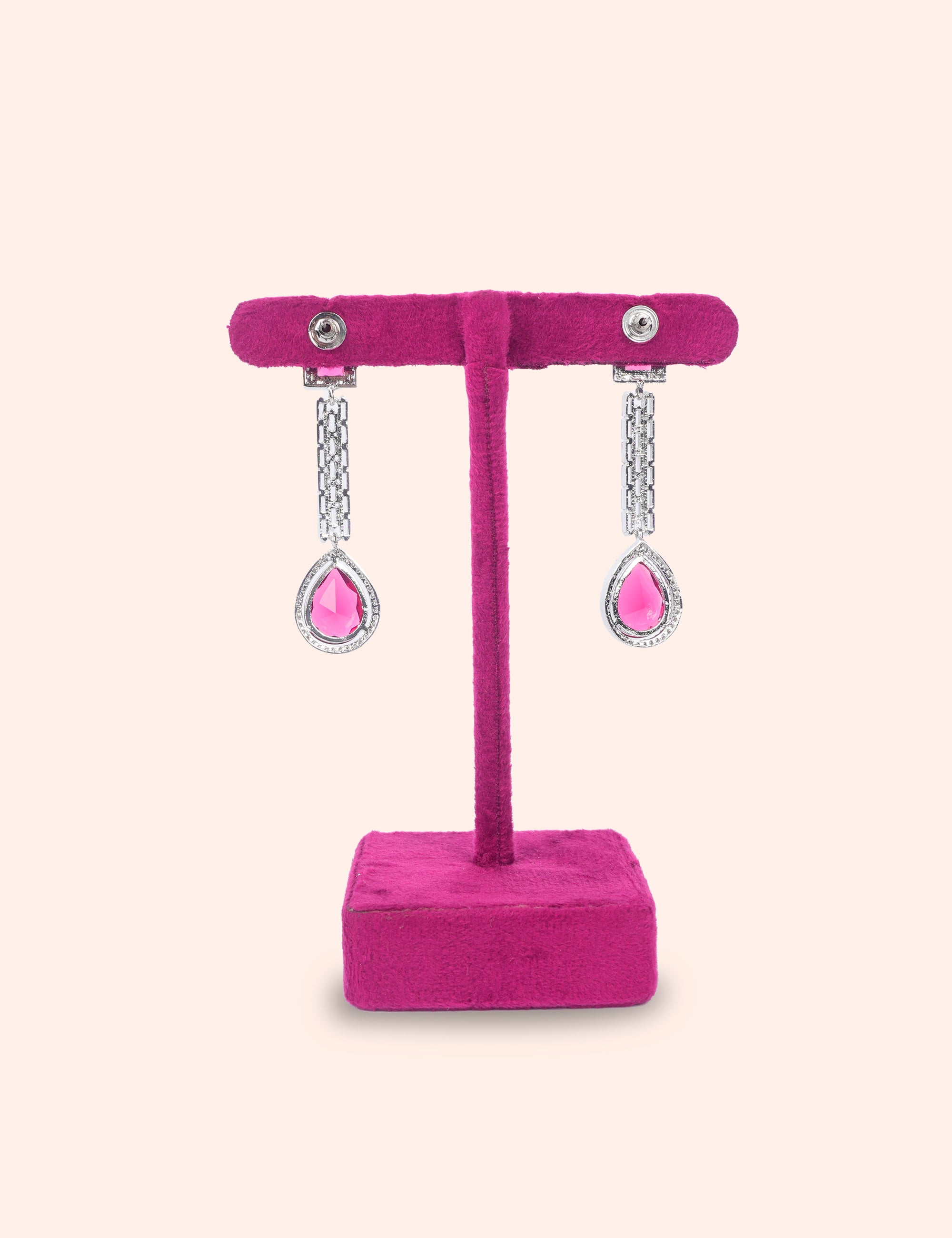 Pink Glow Chain Earrings