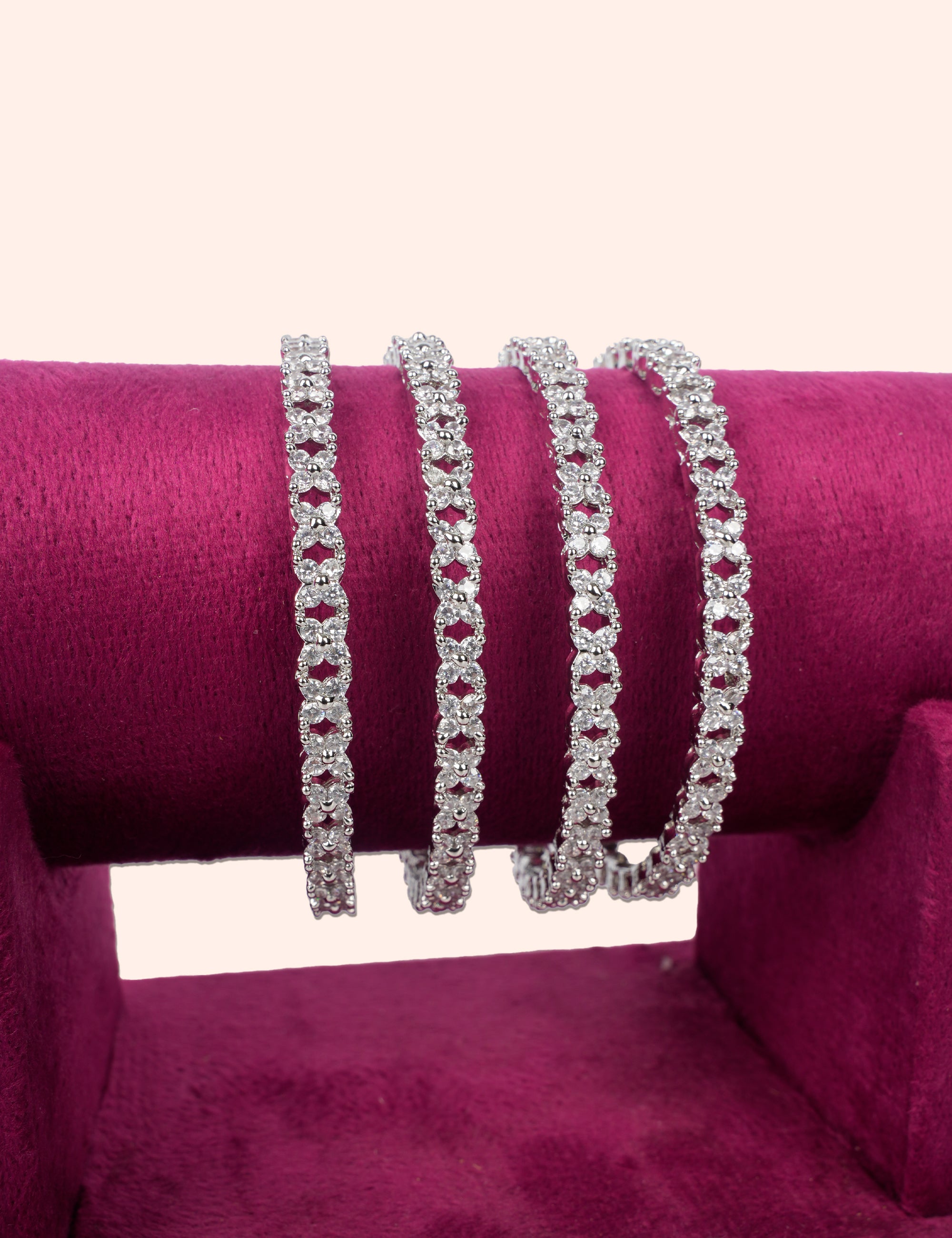 Floral Sparkle Bangle Set