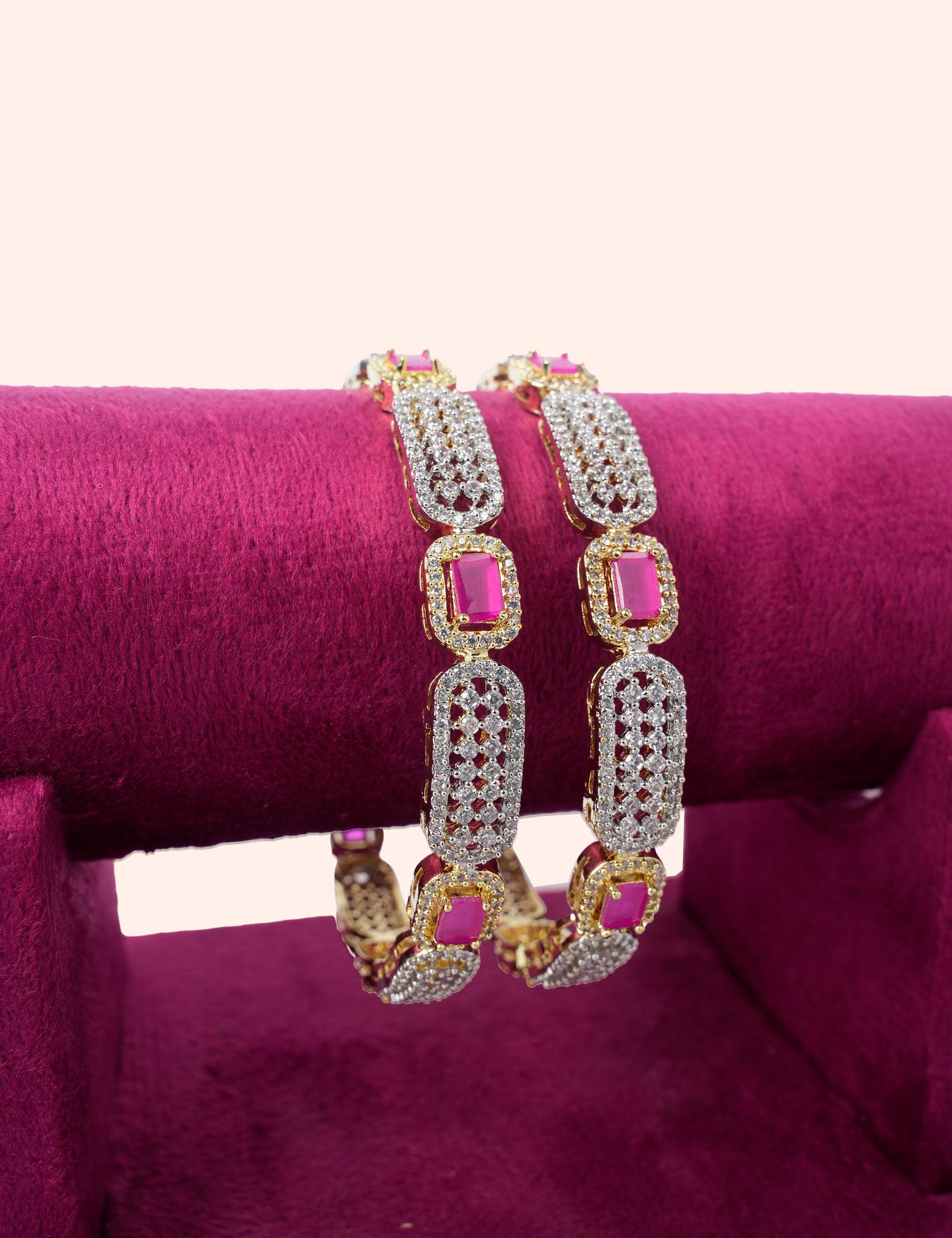 Premium Pink Stone Bangles