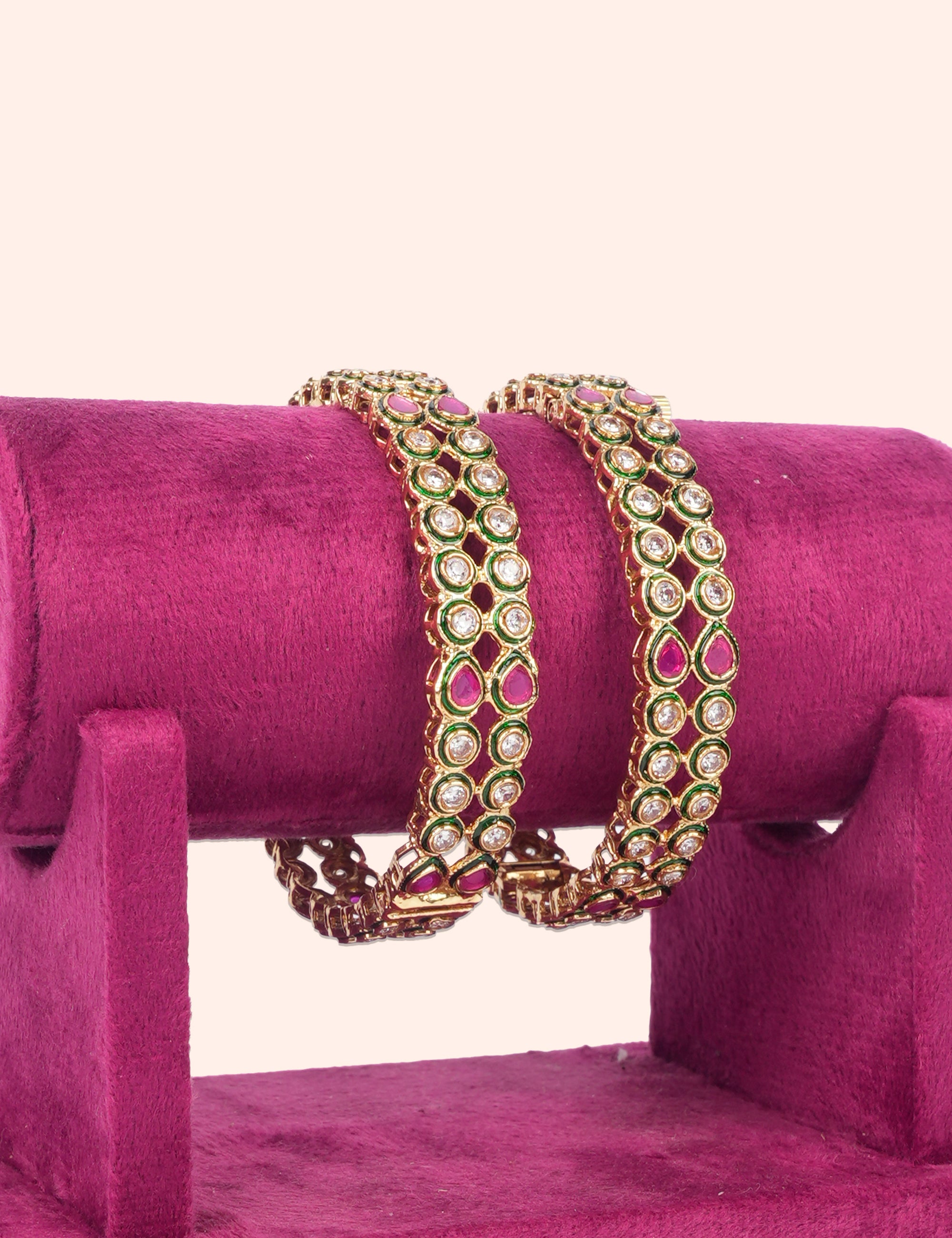 Dual Color Stone Bangles