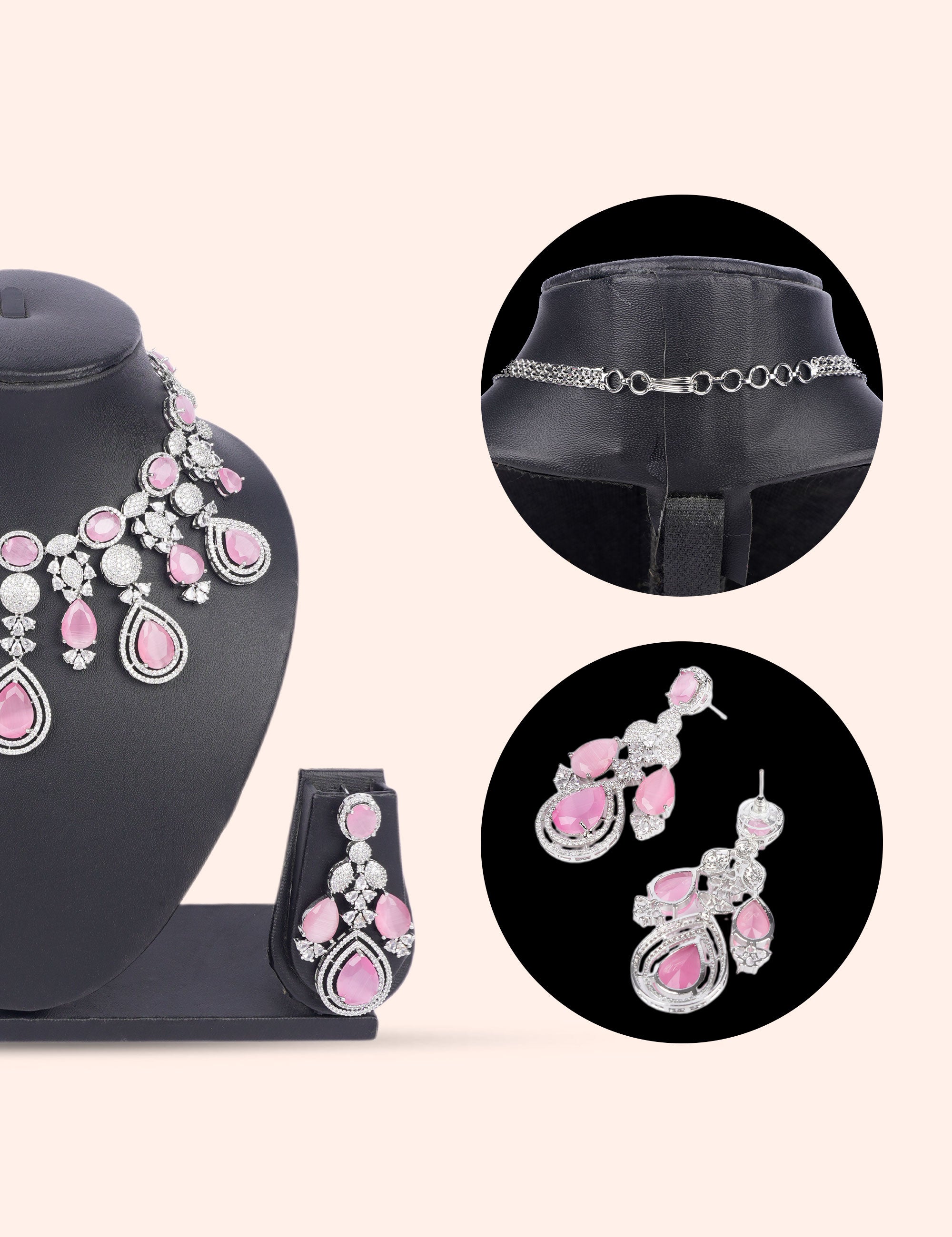 Crystal Drift & Zirconia Diamond Statement Set by N Dazzles Designs