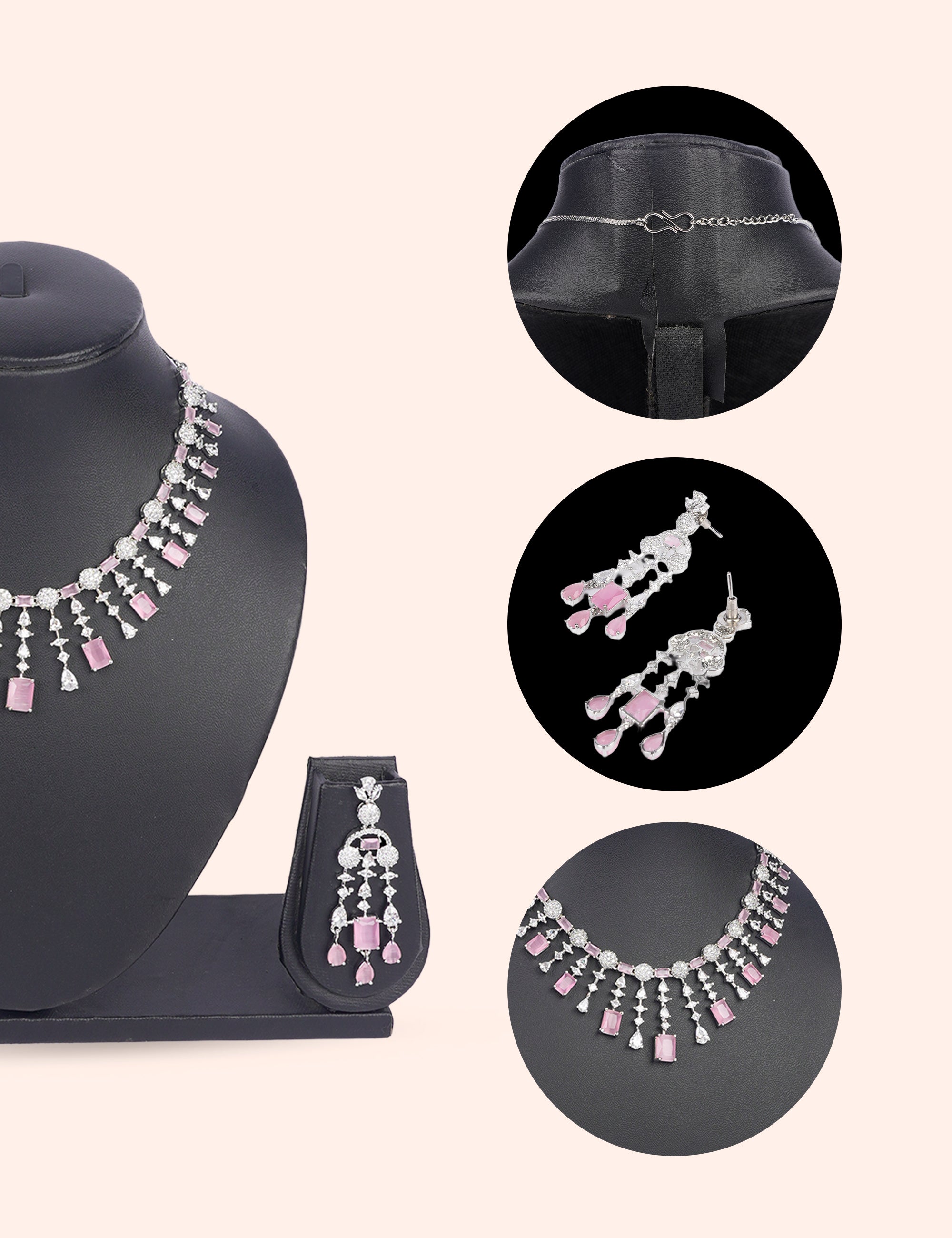 Royal Rosé & Zirconia Diamond Statement Set by N Dazzles Designs