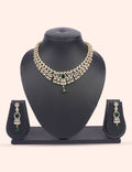 Royal Green Necklace Set & Zirconia Diamond Statement Set by N Dazzles Designs