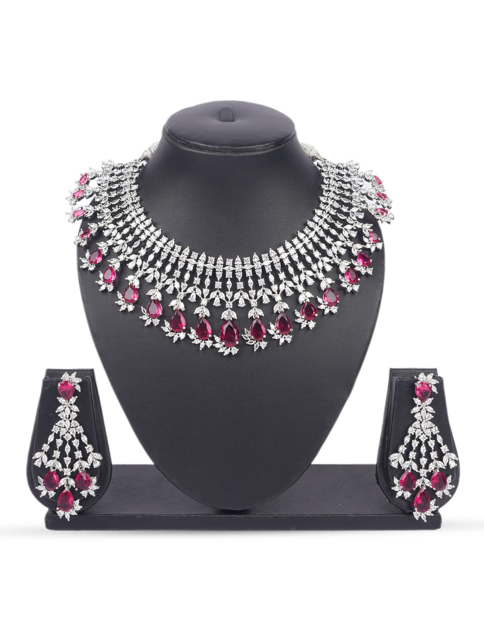 Rose Lattice Queen & Zirconia Diamond Statement Set by N Dazzles Designs