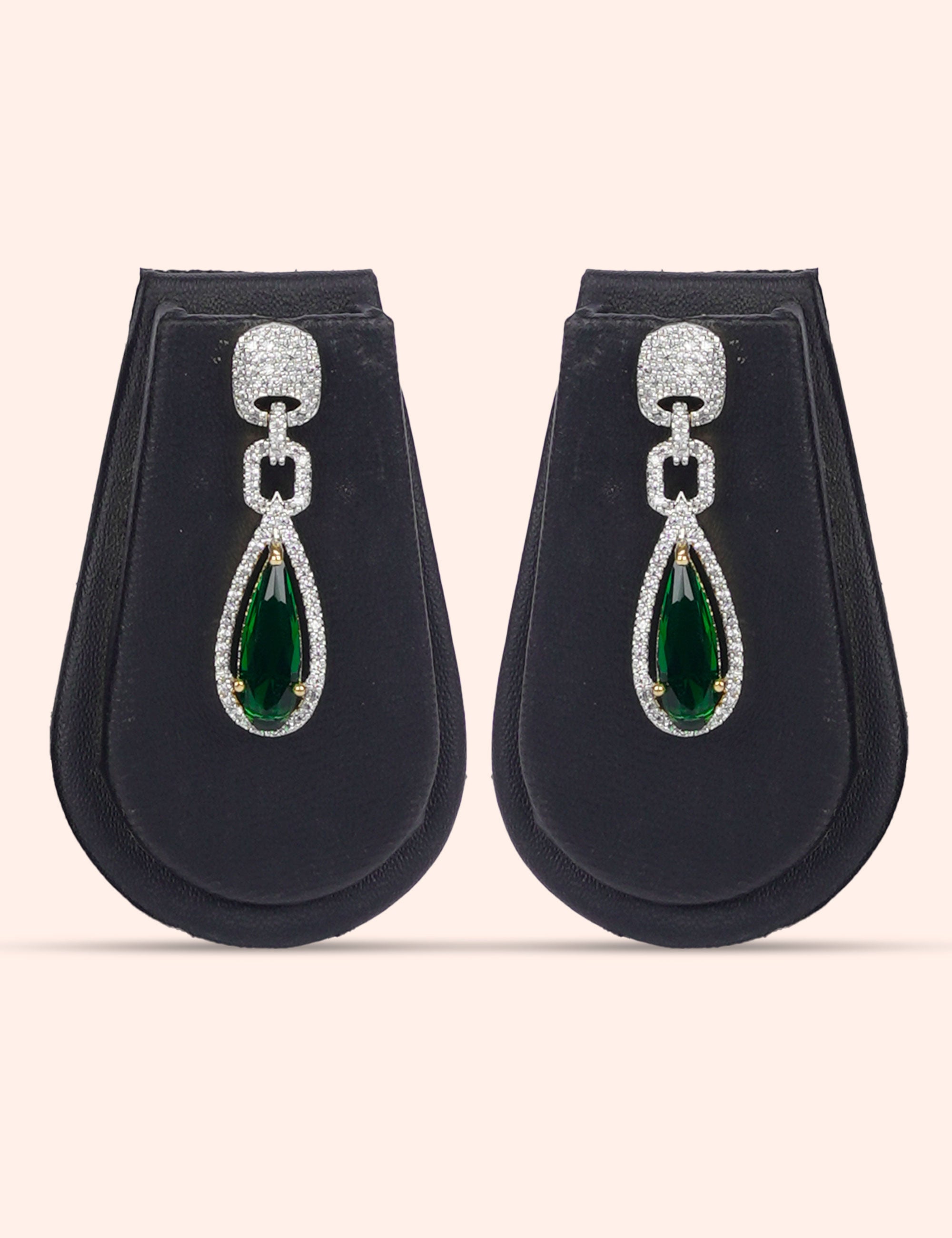 Urban Emerald & Zirconia Diamond Statement Set by N Dazzles Designs