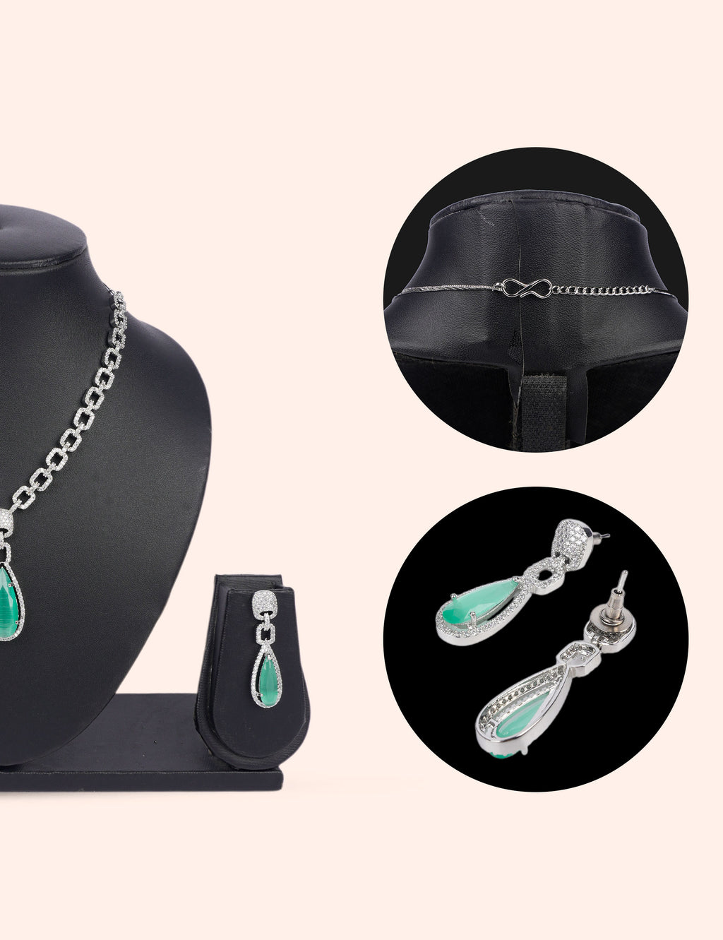 Sea-Glass Sentinel & Zirconia Diamond Statement Set by N Dazzles Designs