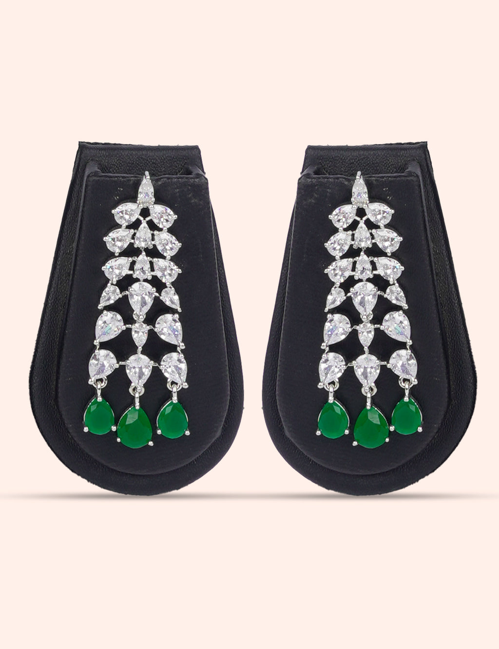 Evergreen Layered Shine & Zirconia Diamond Statement Set by N Dazzles Designs