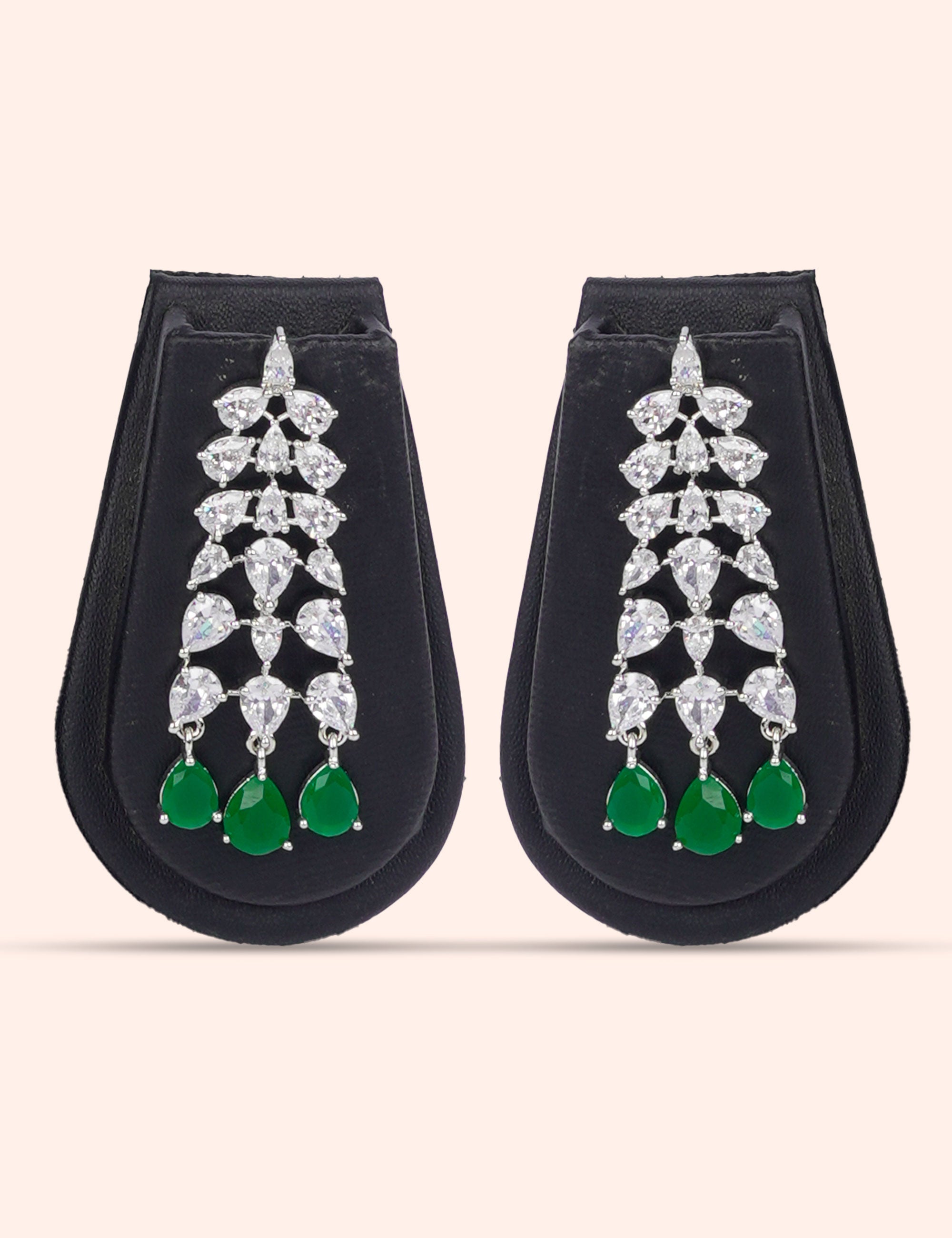Evergreen Layered Shine & Zirconia Diamond Statement Set by N Dazzles Designs