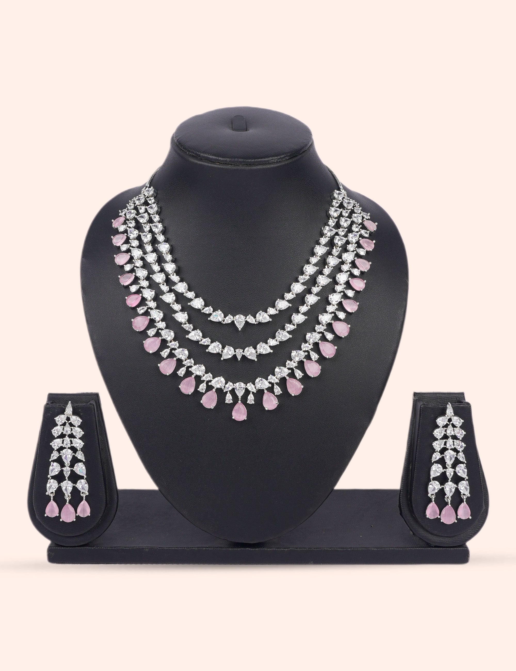 Lunar Orion Fringe & Zirconia Diamond Statement Set by N Dazzles Designs