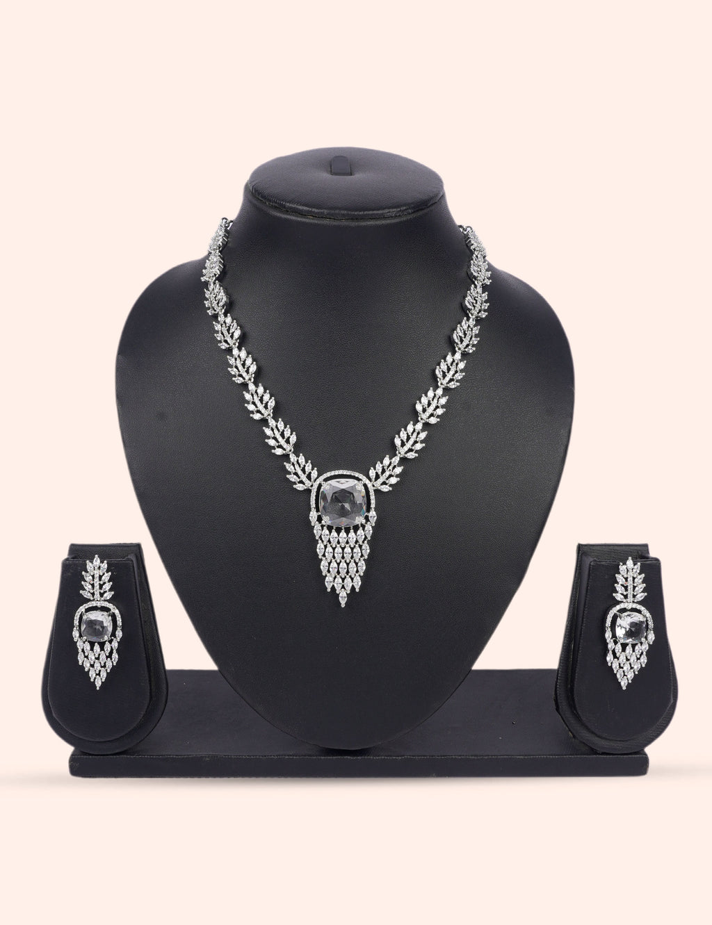 Silver Nebula & Zirconia Diamond Statement Set by N Dazzles Designs