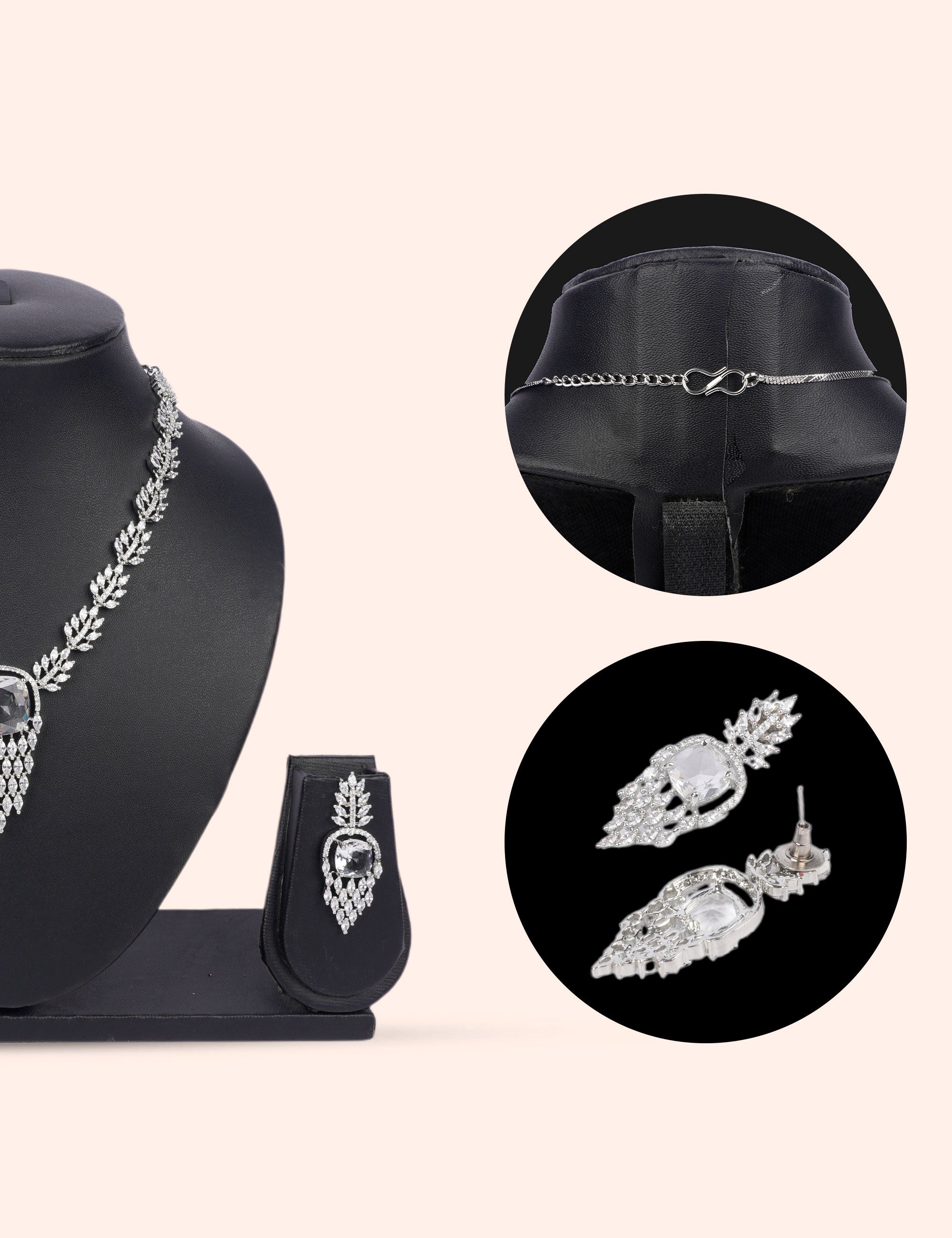 Silver Nebula & Zirconia Diamond Statement Set by N Dazzles Designs