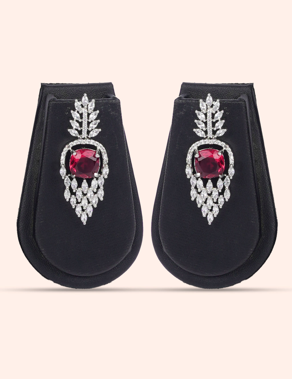 Shahi Ruby Set & Zirconia Diamond Statement Set by N Dazzles Designs