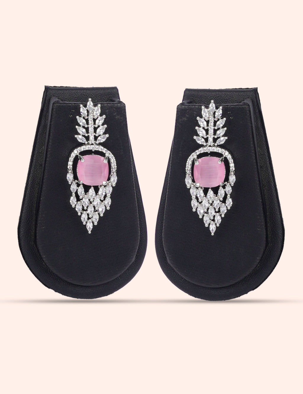 Pink Enchanté & Zirconia Diamond Statement Set by N Dazzles Designs