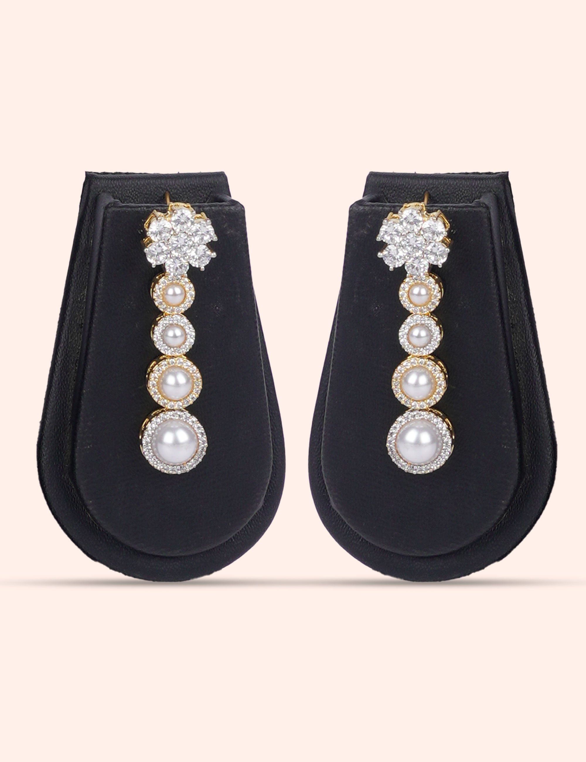 Crown Jewel Pearls & Zirconia Diamond Statement Set by N Dazzles Designs (the rings are golden and silver)