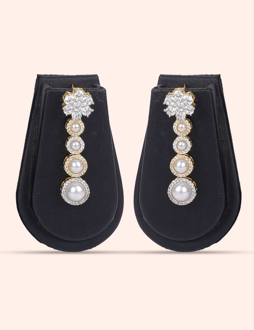 Crown Jewel Pearls & Zirconia Diamond Statement Set by N Dazzles Designs (the rings are golden and silver)