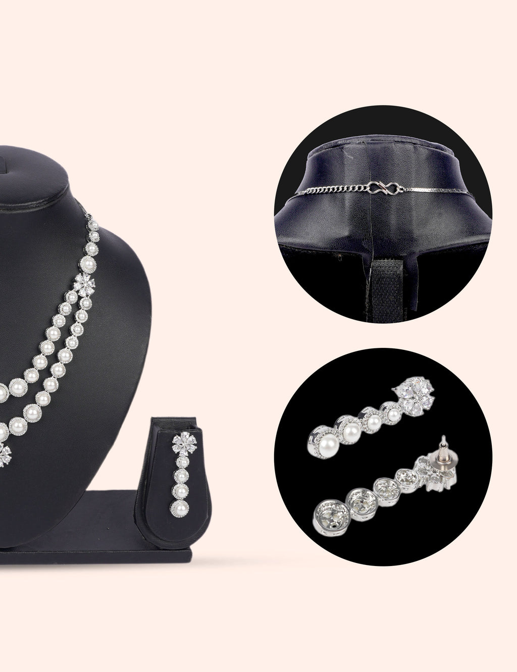 Empress Aura & Zirconia Diamond Statement Set by N Dazzles Designs (the entire is pearl and white ring)