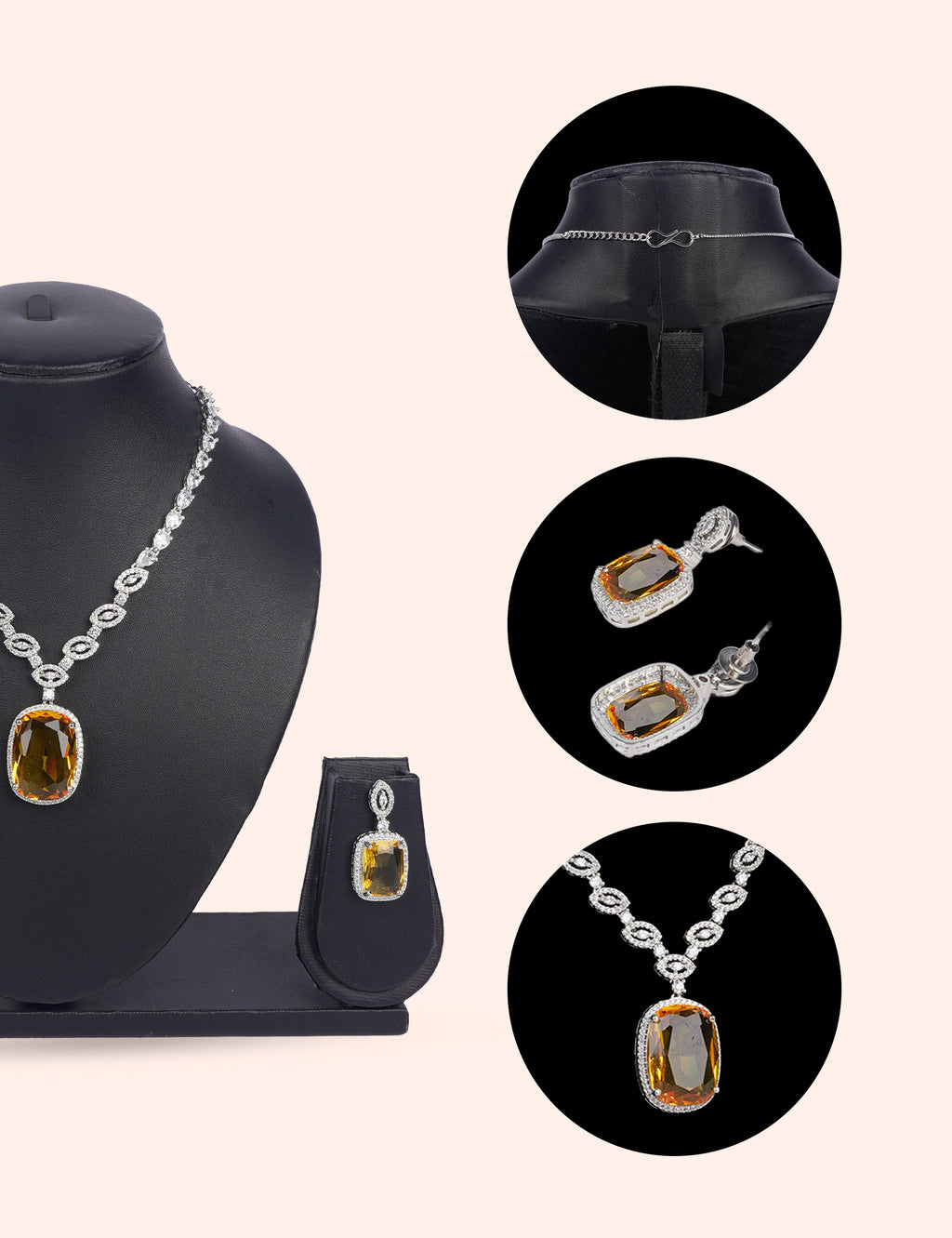 Regal Gold Set & Zirconia Diamond Statement Set by N Dazzles Designs
