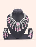 Pink Pearl Royale & Zirconia Diamond Statement Set by N Dazzles Designs
