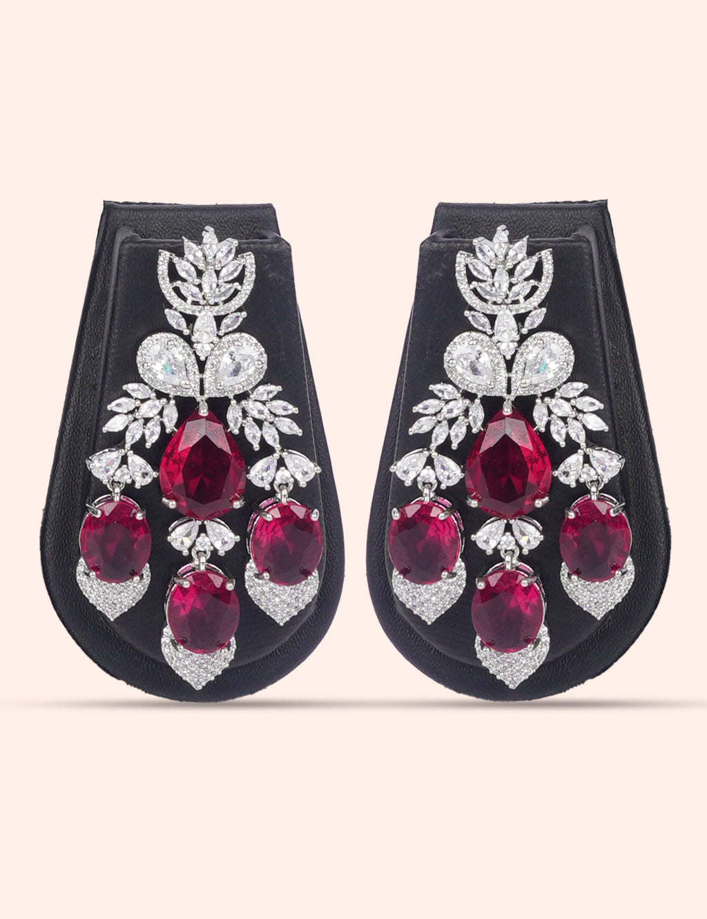 Crimson Empress Set & Zirconia Diamond Statement Set by N Dazzles Designs